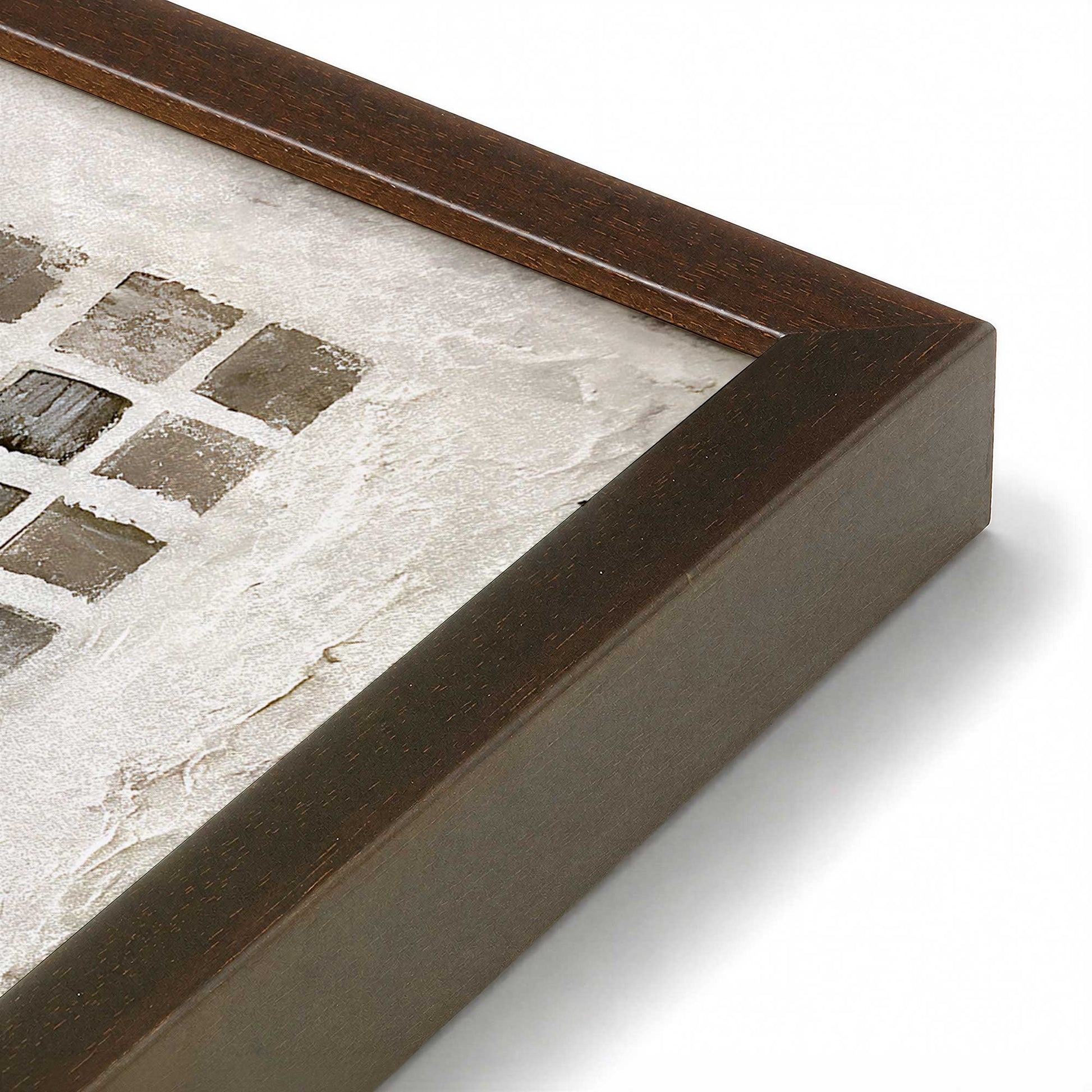 [Color:Brown], Picture of art in a Brown frame at an angle