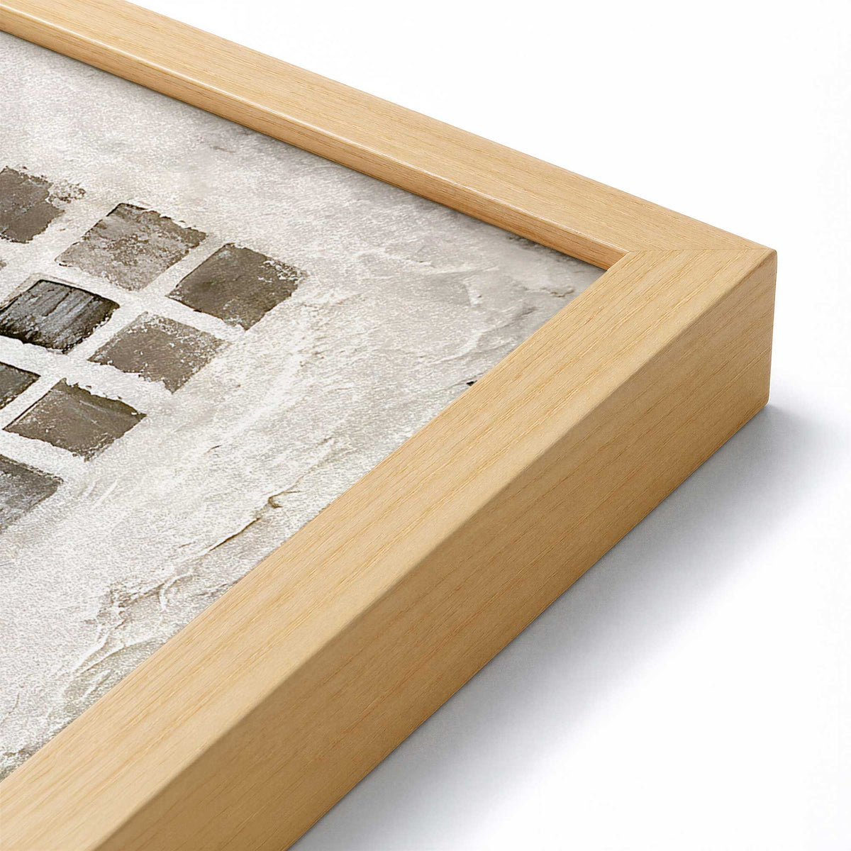 [Color:American Maple], Picture of art in a American Maple frame at an angle