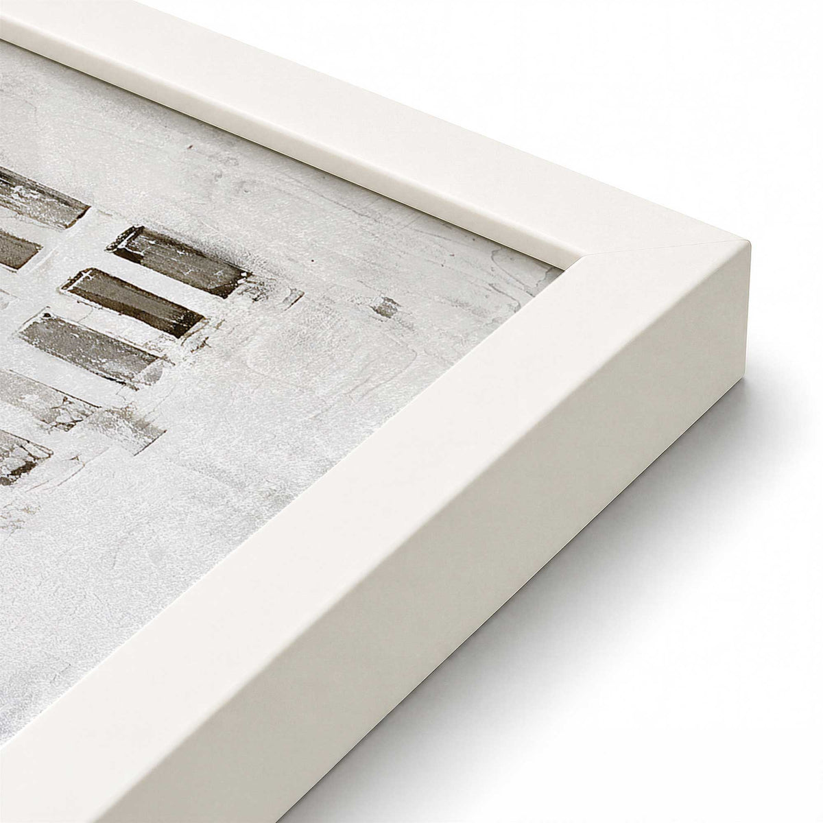 [Color:Opaque White], Picture of art in a Opaque White frame at an angle