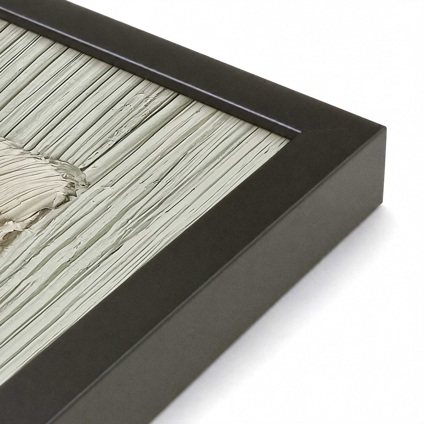 [Color:Satin Black], Picture of art in a Satin Black frame at an angle