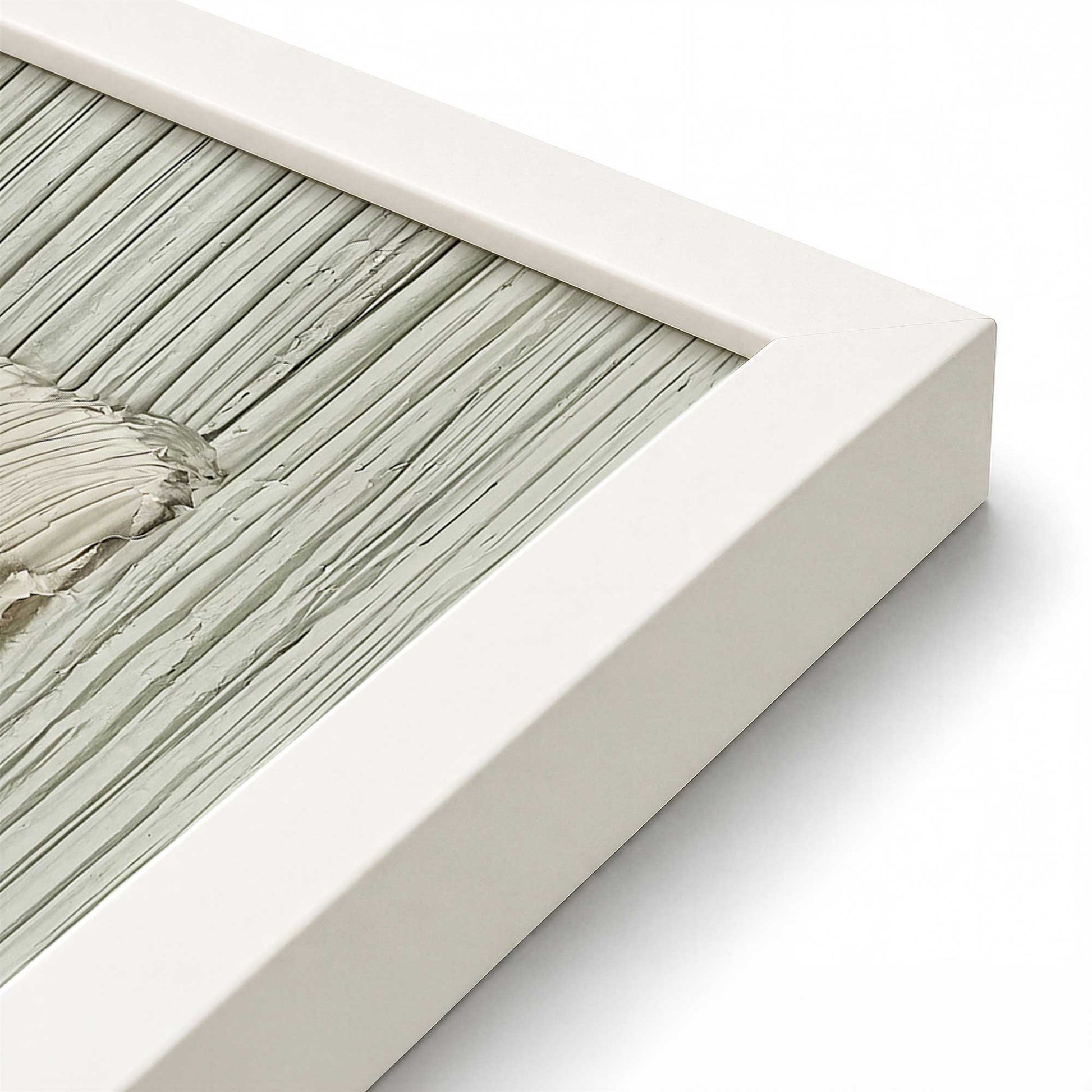 [Color:Opaque White], Picture of art in a Opaque White frame at an angle