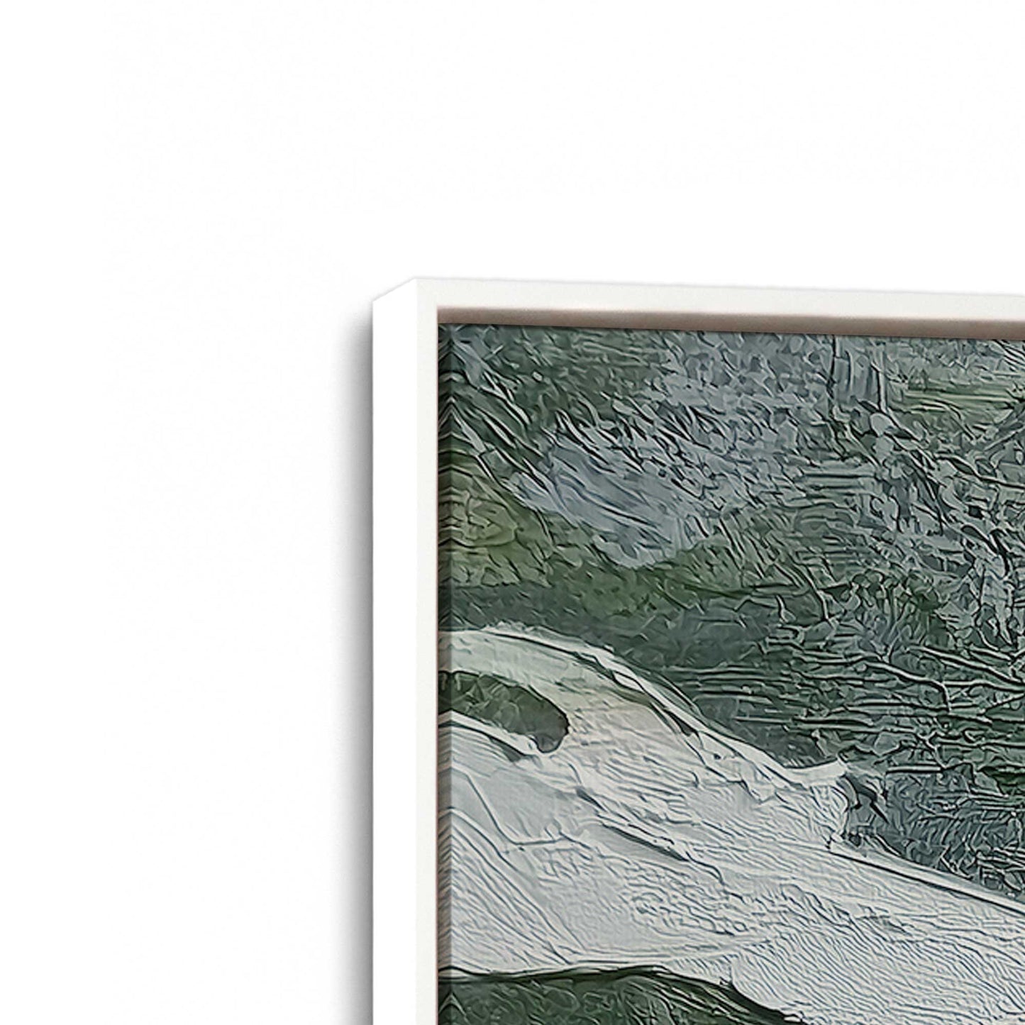 [Color:Opaque White], Picture of art in a White frame at an angle