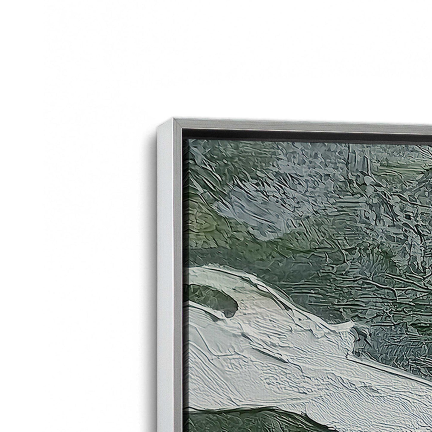 [Color:Polished Chrome], Picture of art in a Polished Chrome frame at an angle