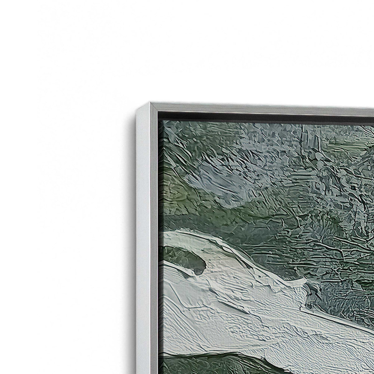 [Color:Polished Chrome], Picture of art in a Polished Chrome frame at an angle