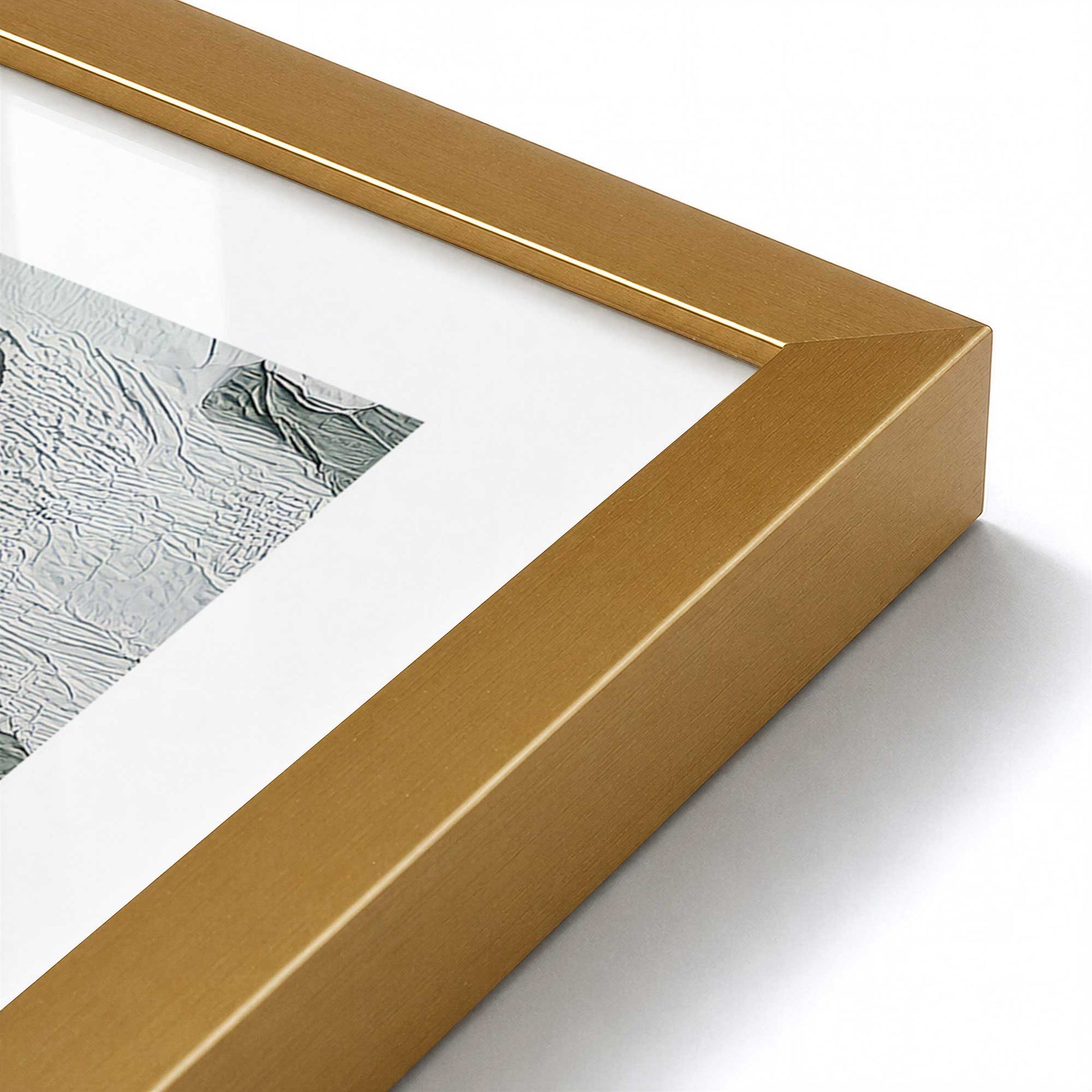 [Color:Polished Gold], Picture of art in a Polished Gold frame at an angle