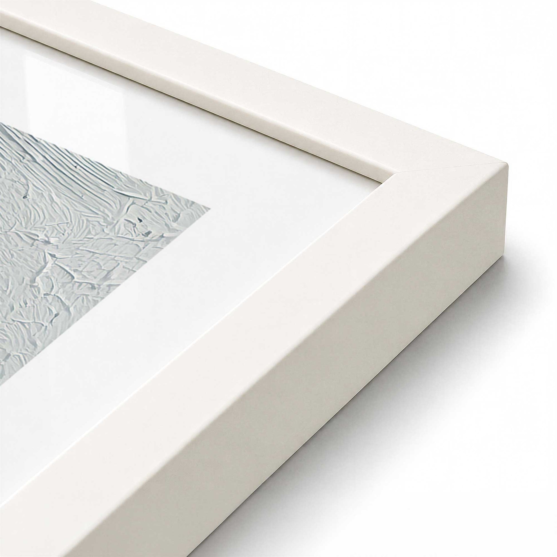 [Color:Opaque White], Picture of art in a Opaque White frame at an angle