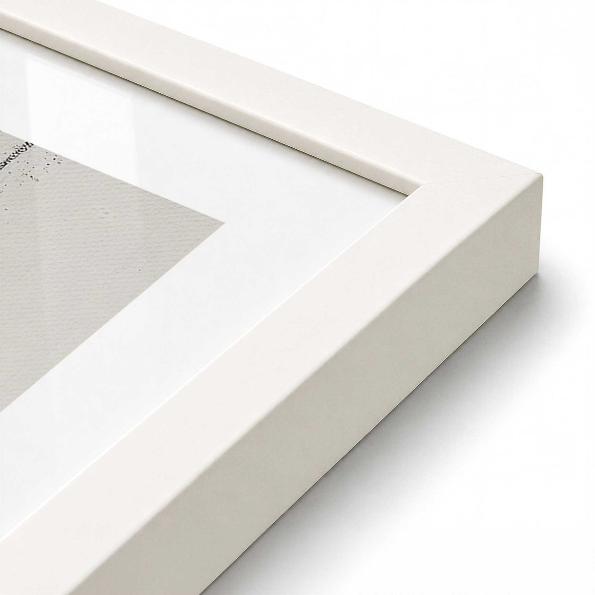 [Color:Opaque White], Picture of art in a Opaque White frame at an angle