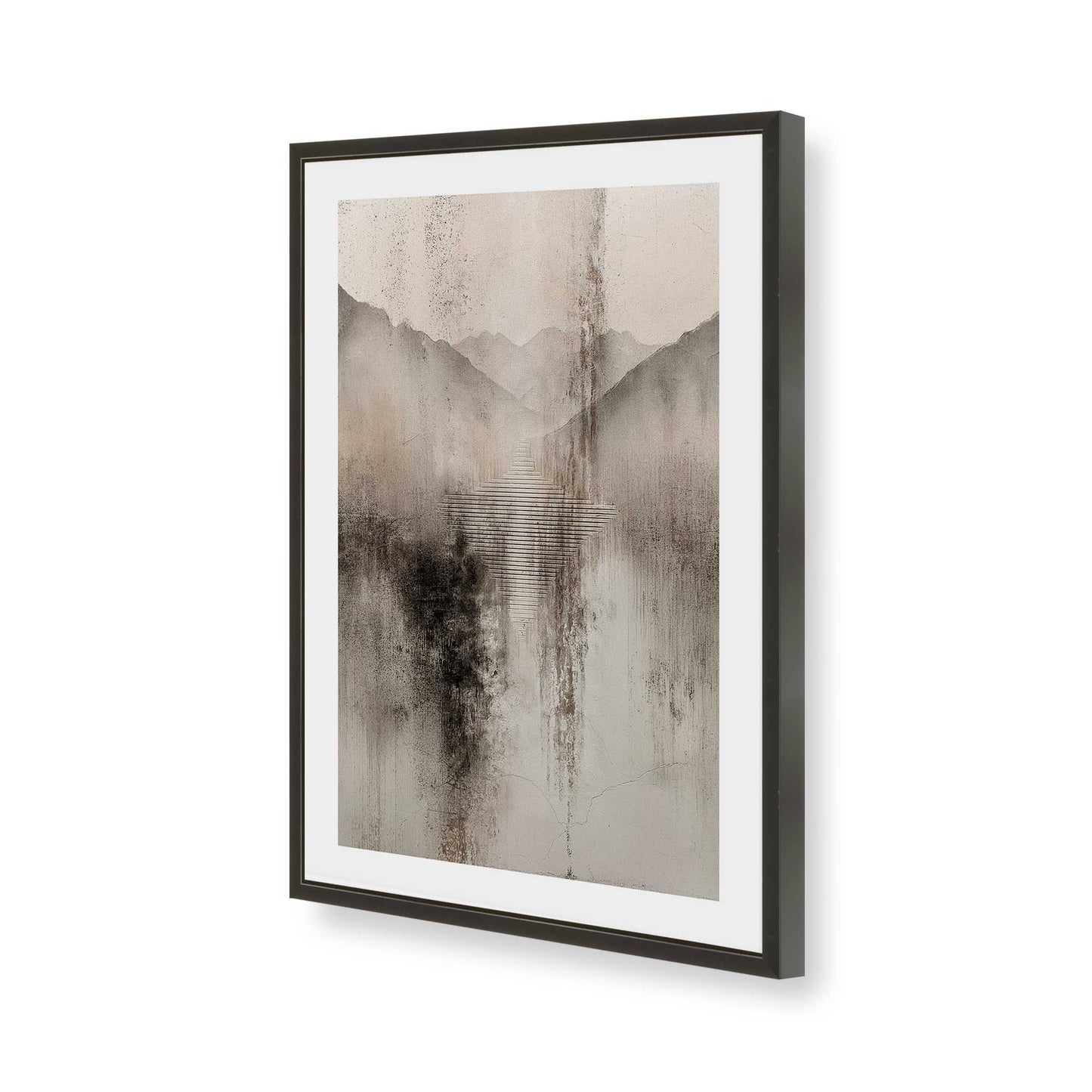 [Color:Satin Black], Picture of art in a Satin Black frame of the corner