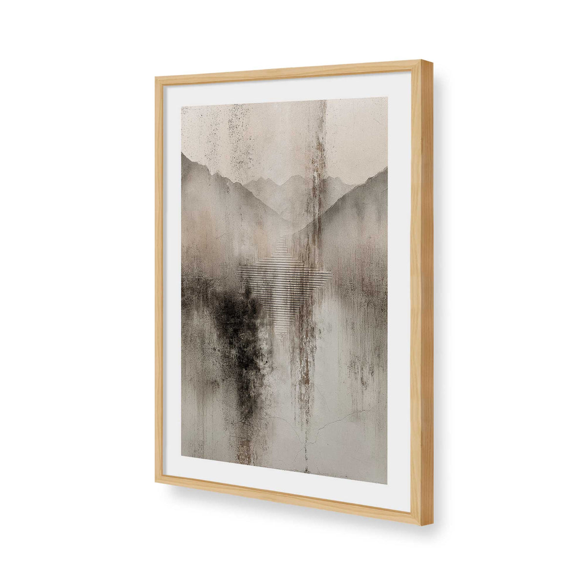 [Color:American Maple], Picture of art in a American Maple frame of the corner