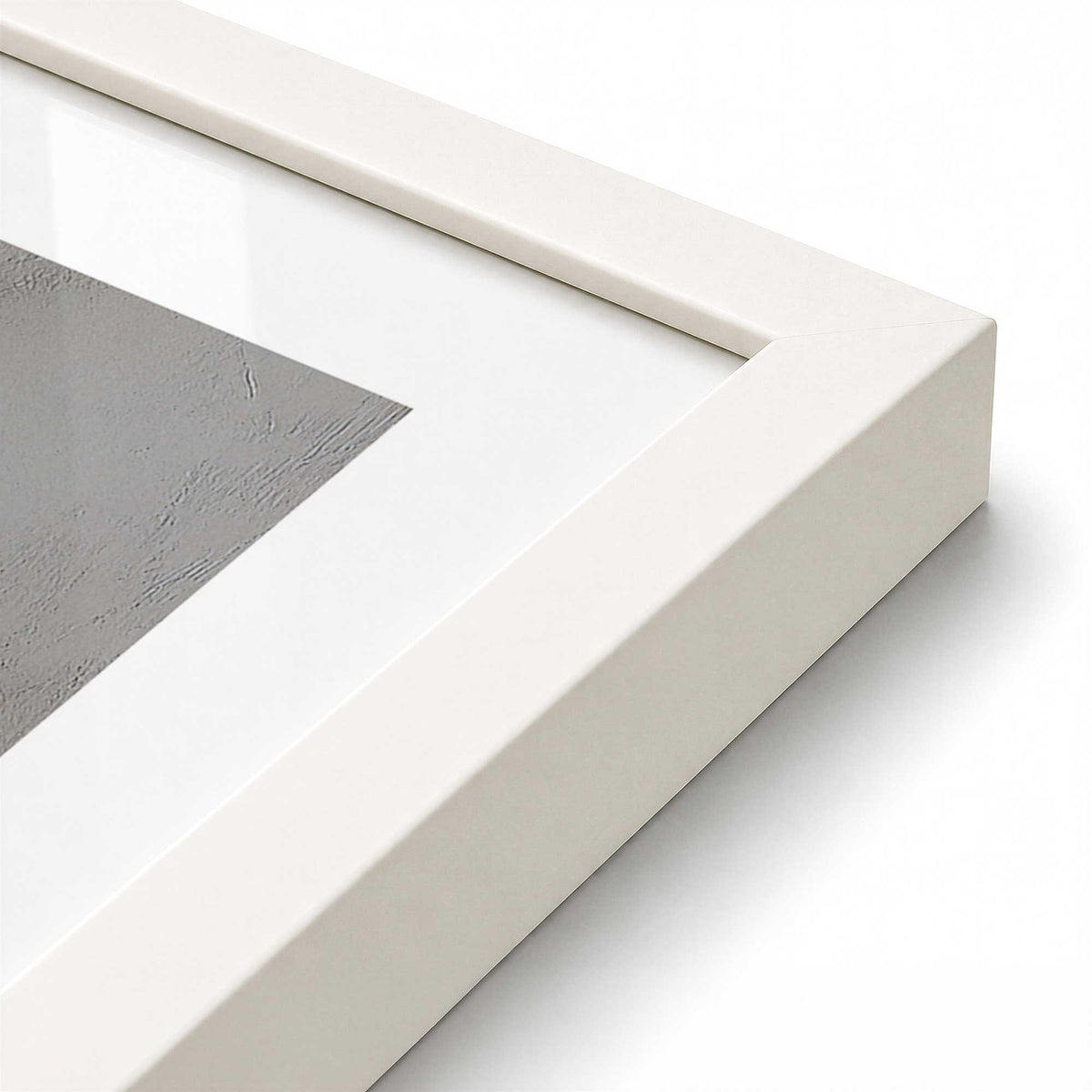 [Color:Opaque White], Picture of art in a Opaque White frame at an angle