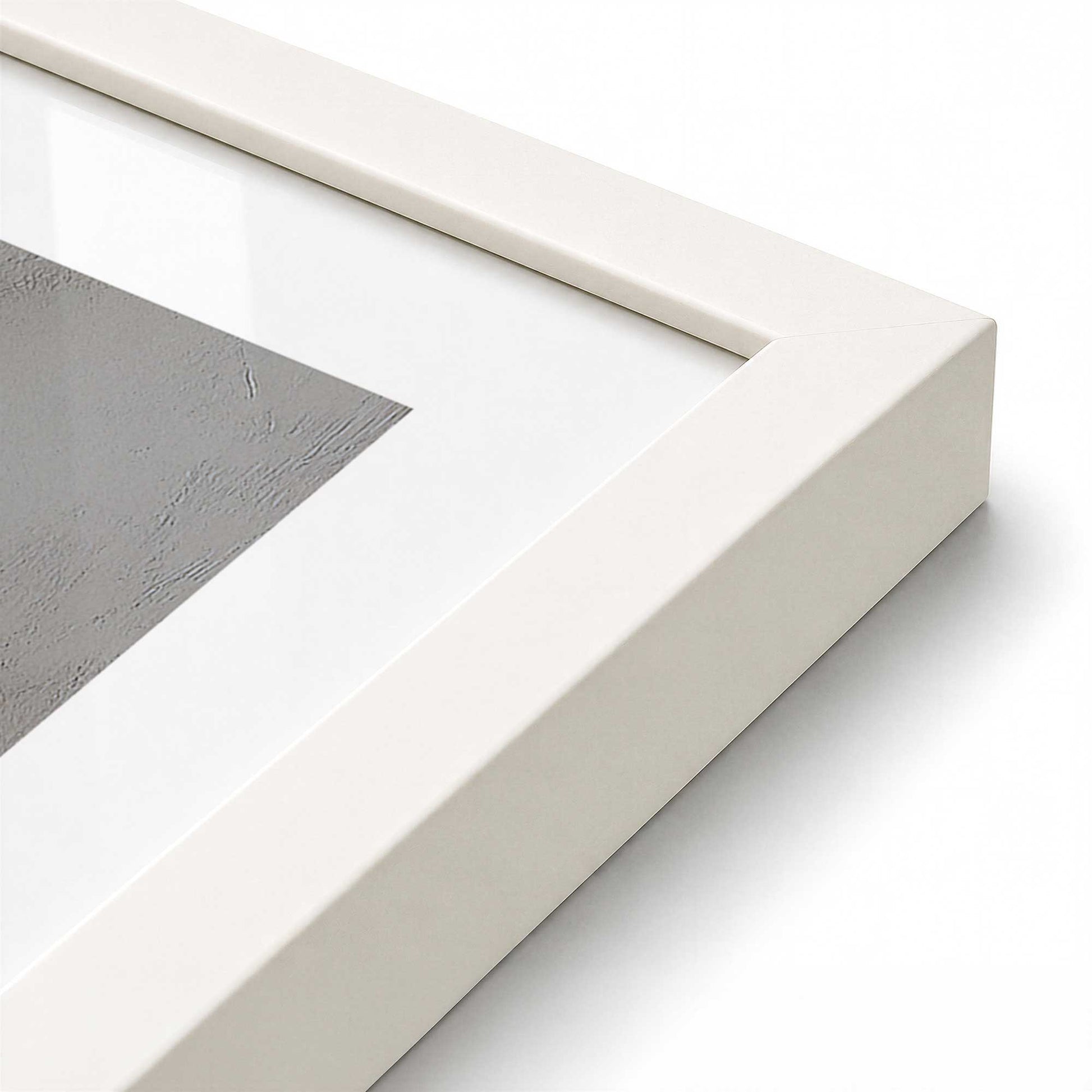 [Color:Opaque White], Picture of art in a Opaque White frame at an angle