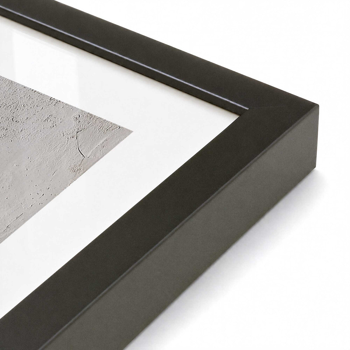 [Color:Satin Black], Picture of art in a Satin Black frame at an angle