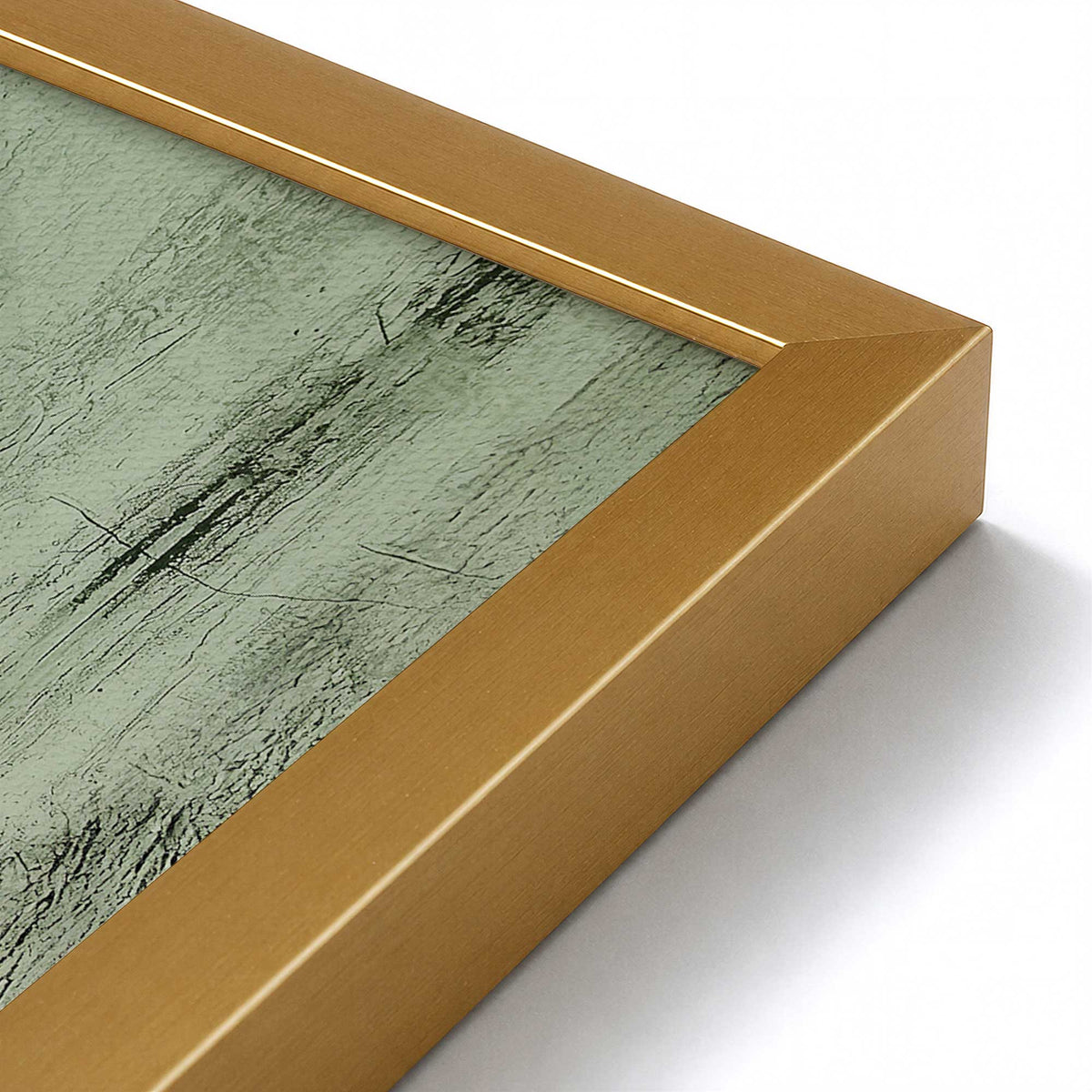 [Color:Polished Gold], Picture of art in a Polished Gold frame at an angle