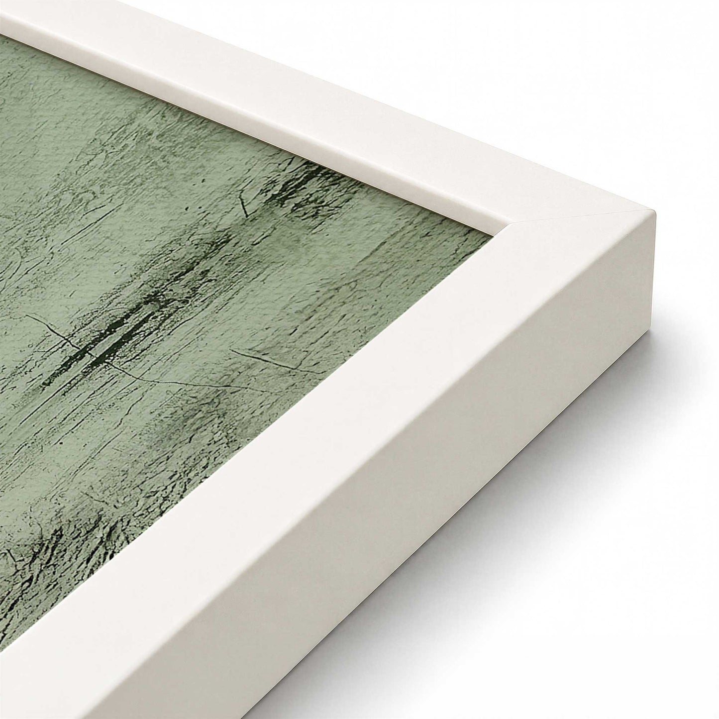 [Color:Opaque White], Picture of art in a Opaque White frame at an angle