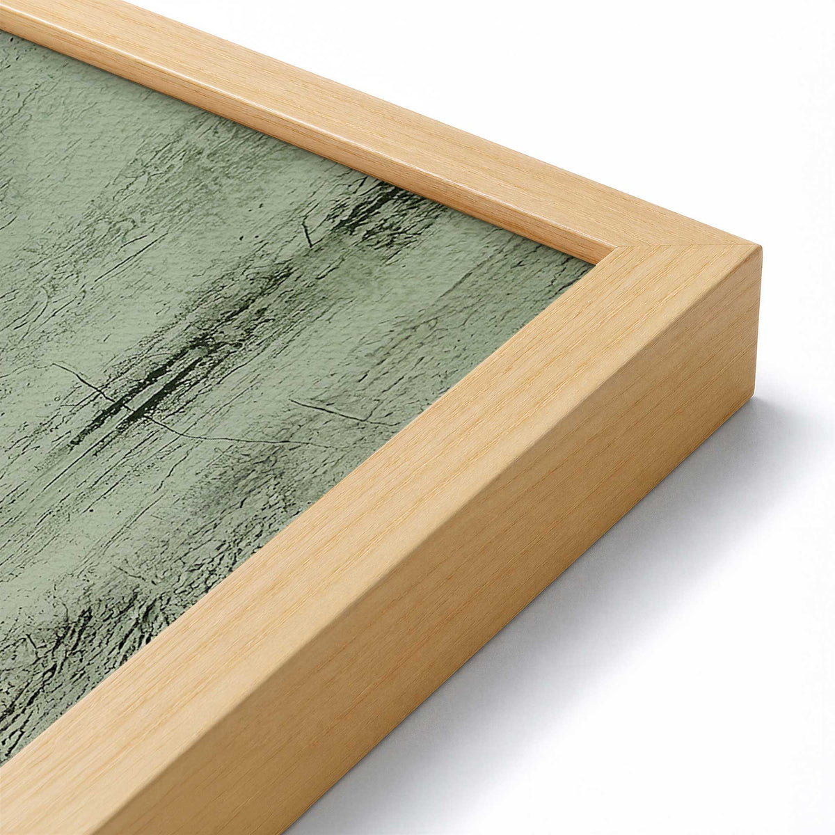 [Color:American Maple], Picture of art in a American Maple frame at an angle