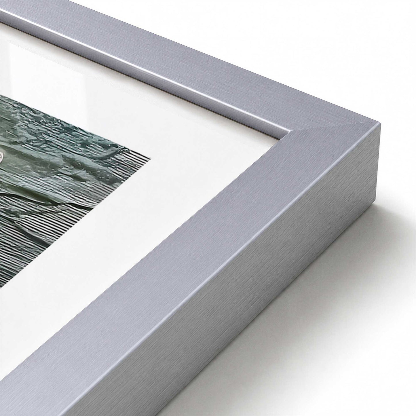 [Color:Polished Chrome], Picture of art in a Polished Chrome frame at an angle