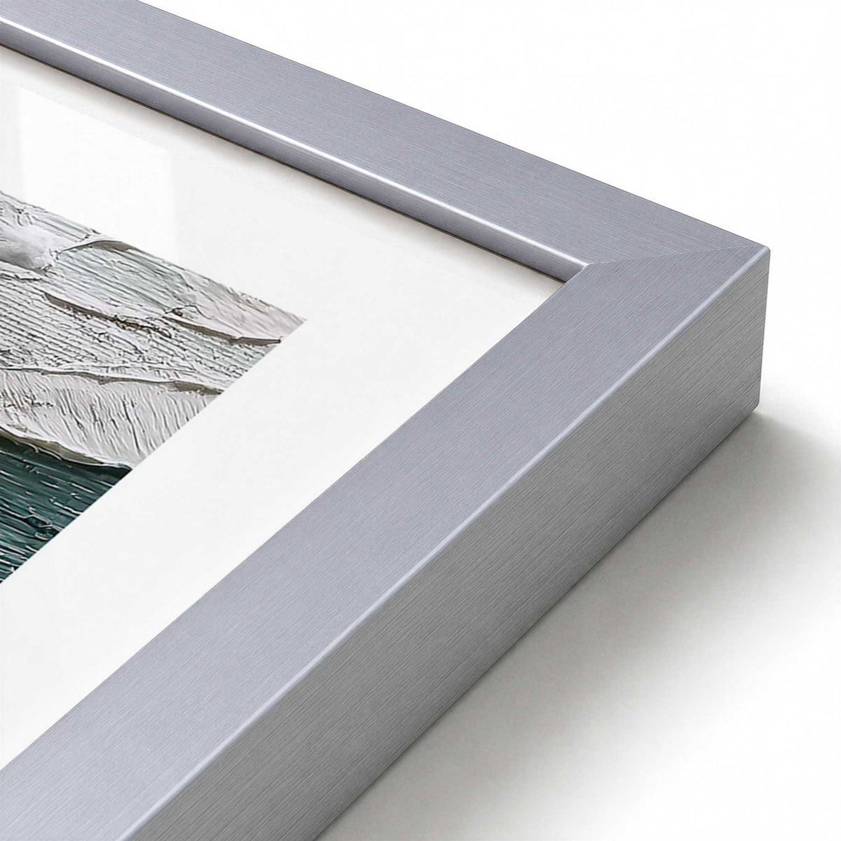 [Color:Polished Chrome], Picture of art in a Polished Chrome frame at an angle