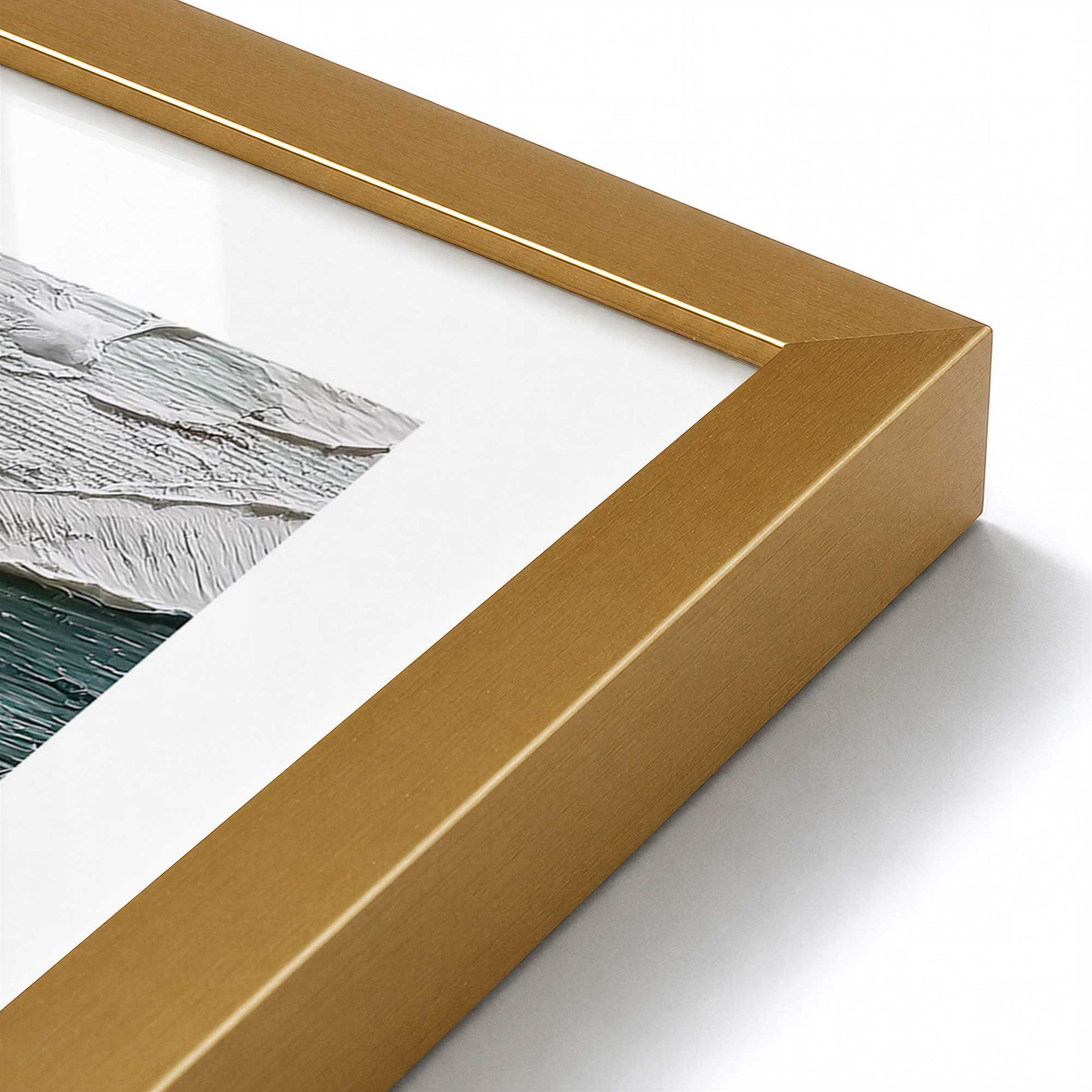 [Color:Polished Gold], Picture of art in a Polished Gold frame at an angle