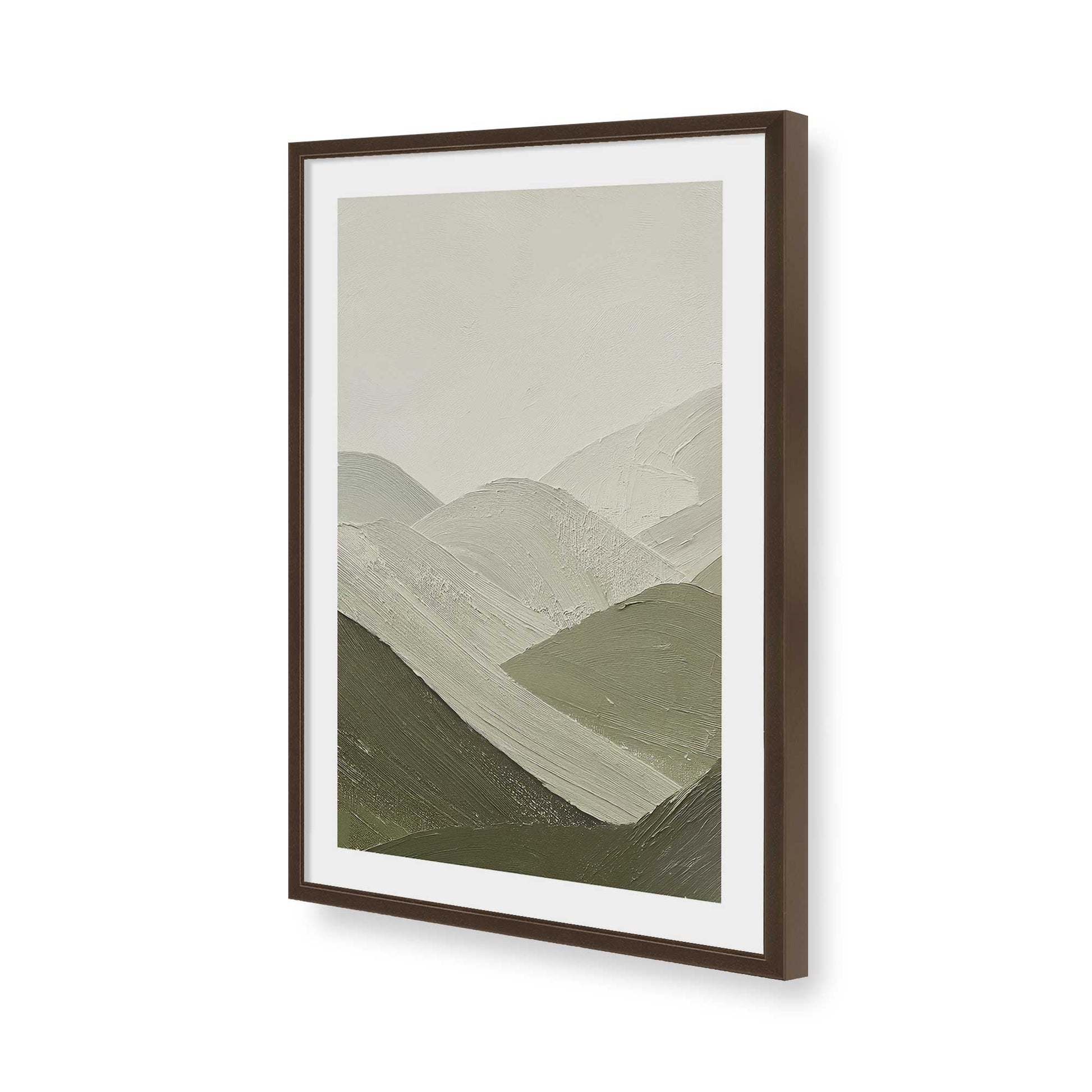 [Color:Brown], Picture of art in a Brown frame of the corner