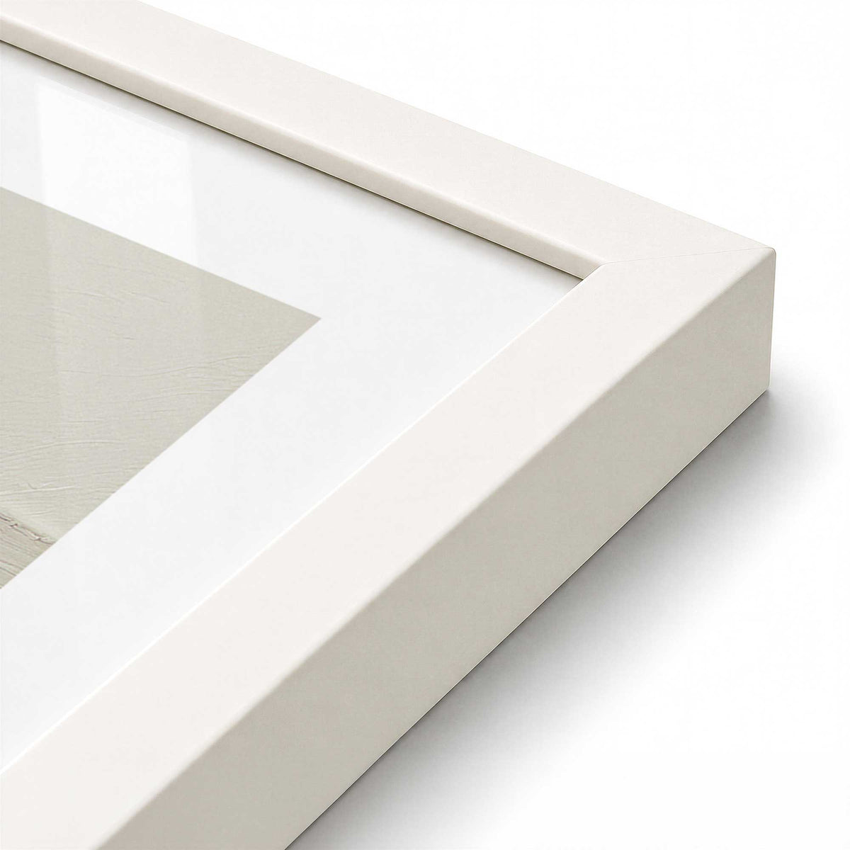 [Color:Opaque White], Picture of art in a Opaque White frame at an angle