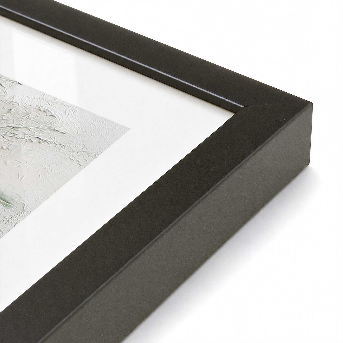 [Color:Satin Black], Picture of art in a Satin Black frame at an angle