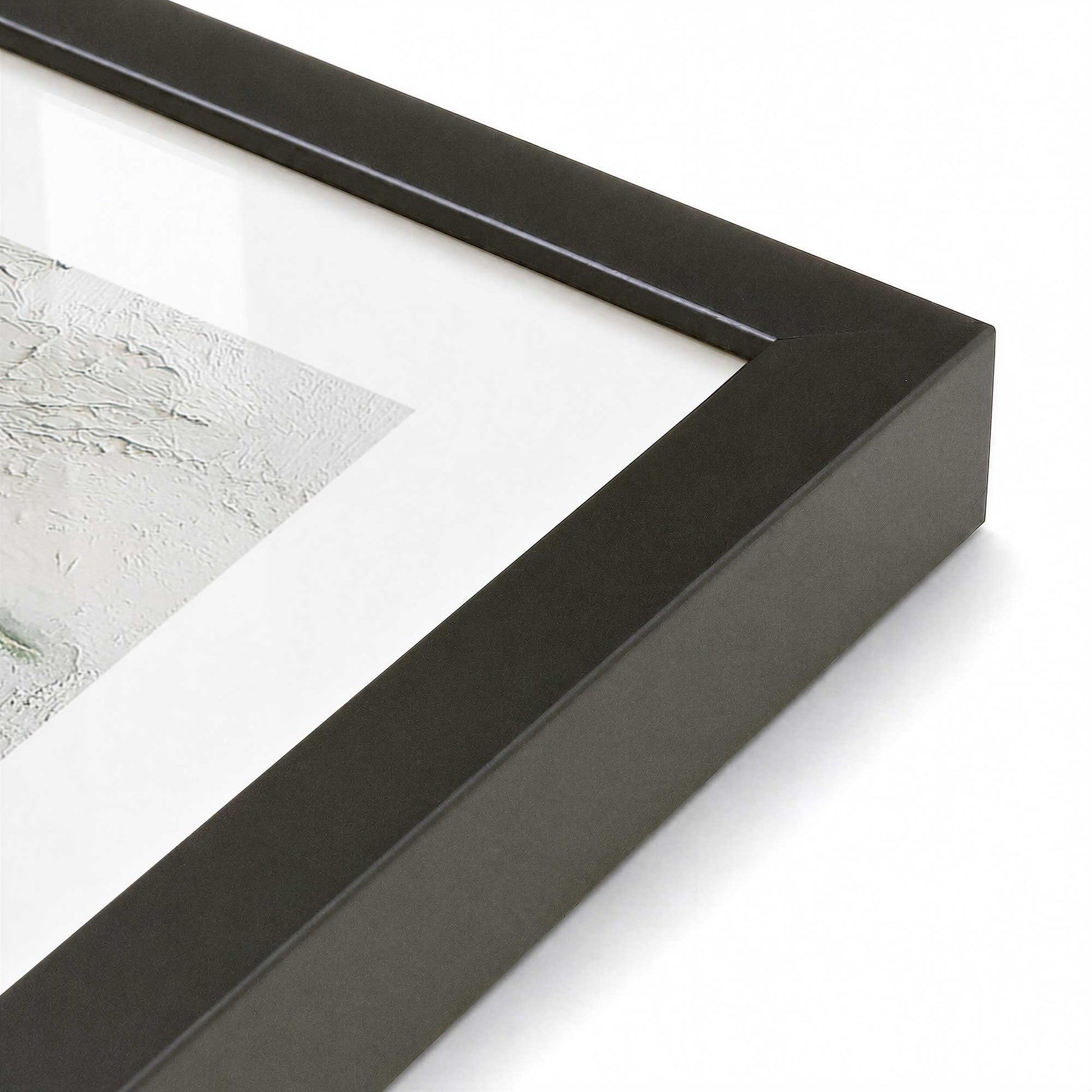 [Color:Satin Black], Picture of art in a Satin Black frame at an angle