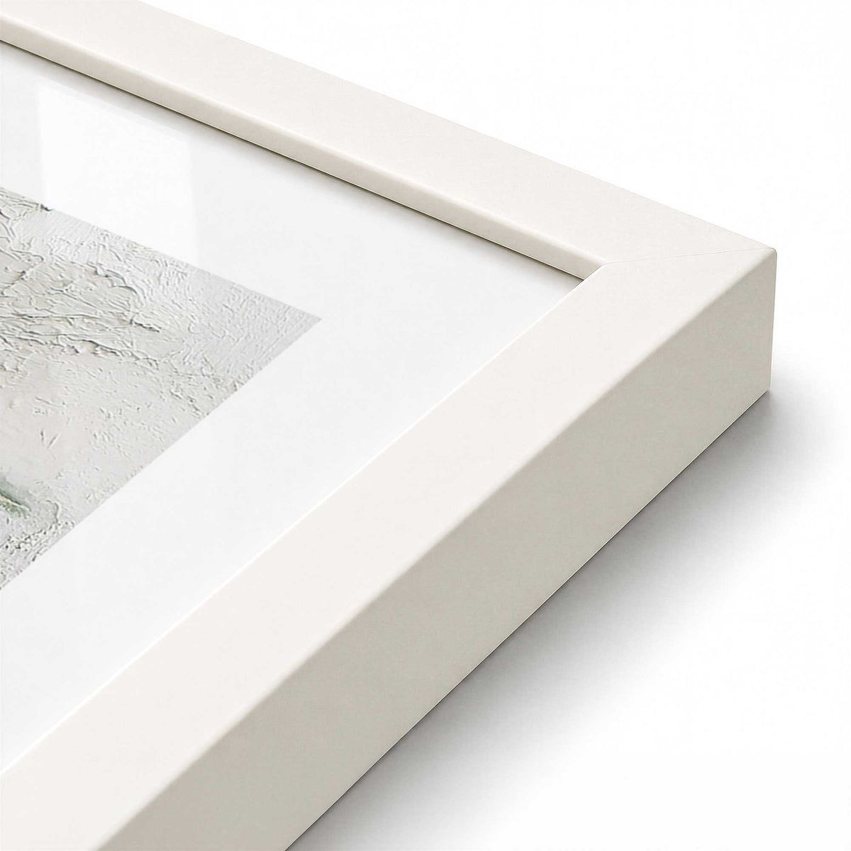 [Color:Opaque White], Picture of art in a Opaque White frame at an angle