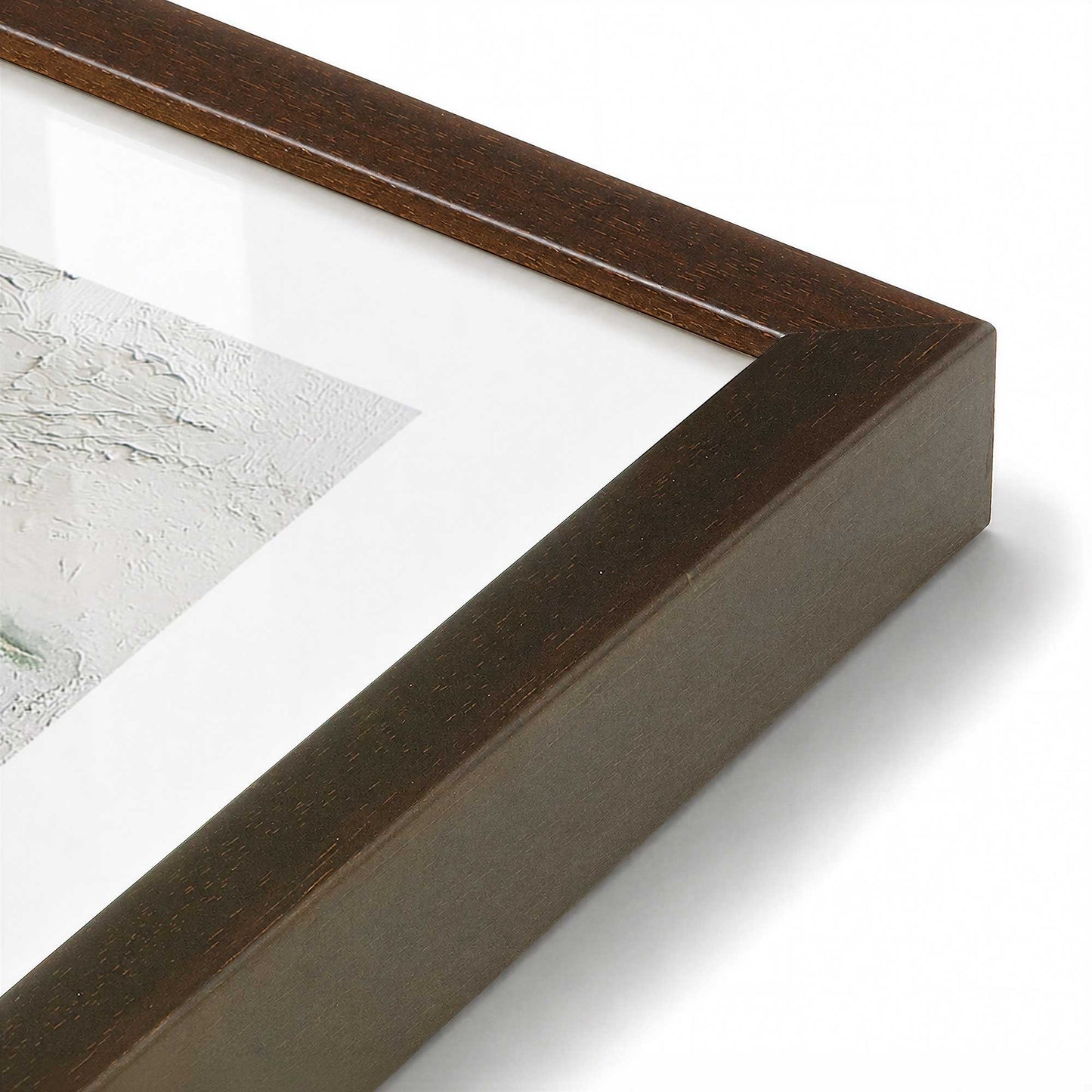[Color:Brown], Picture of art in a Brown frame at an angle