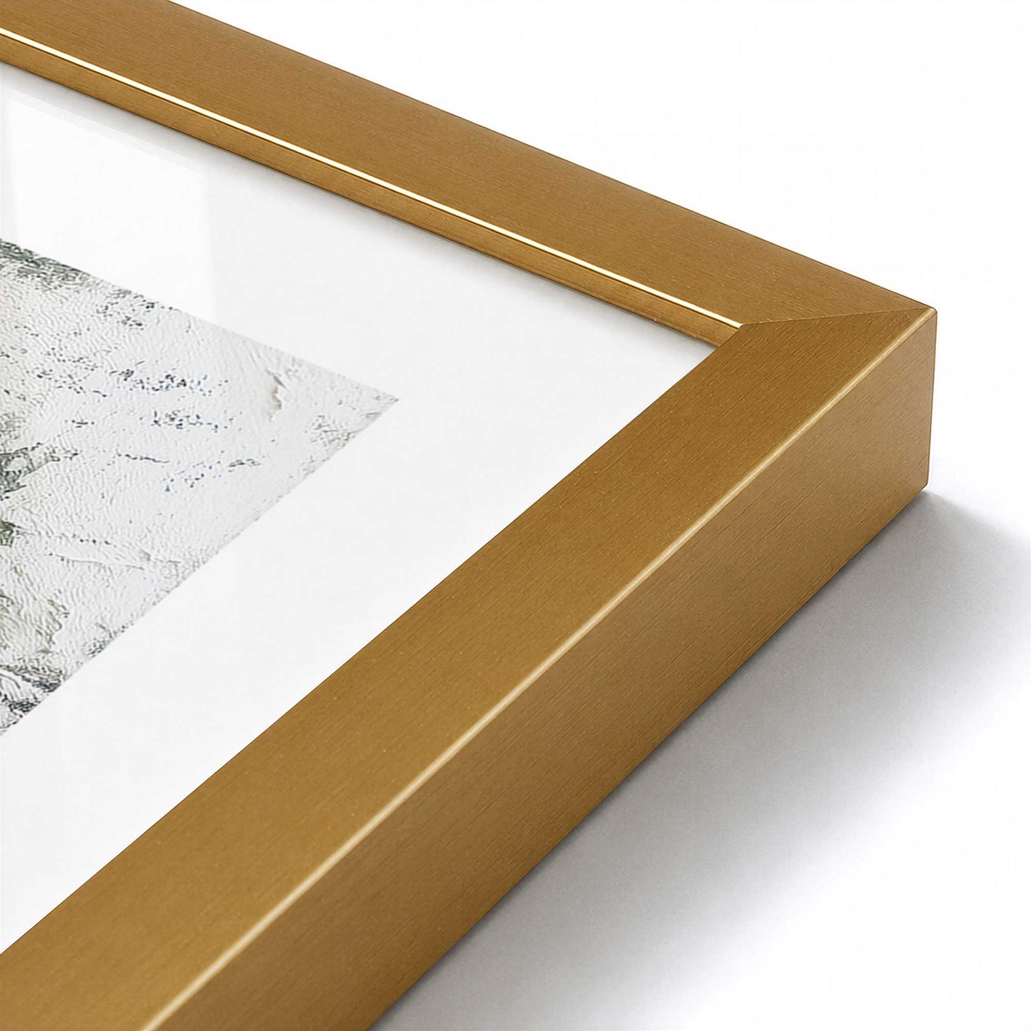 [Color:Polished Gold], Picture of art in a Polished Gold frame at an angle