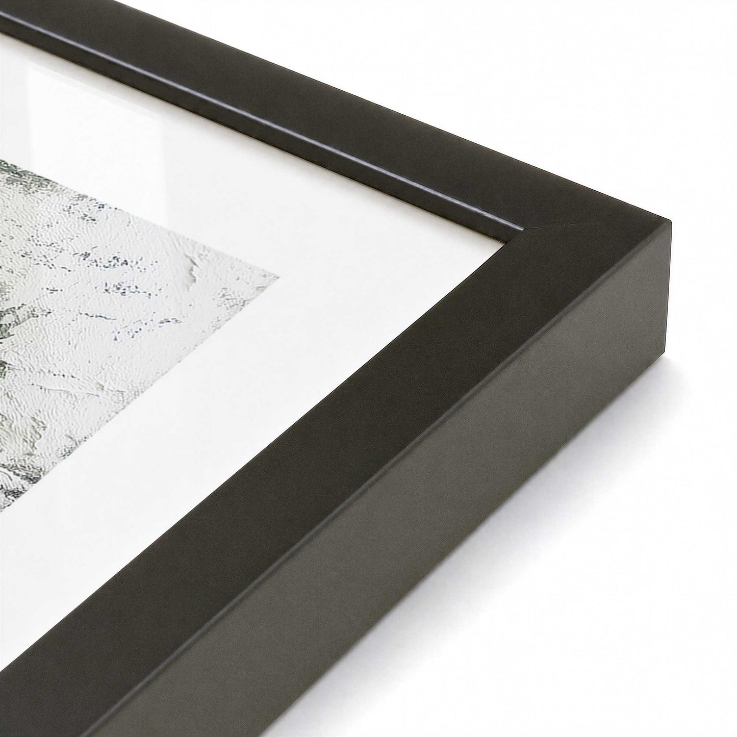 [Color:Satin Black], Picture of art in a Satin Black frame at an angle