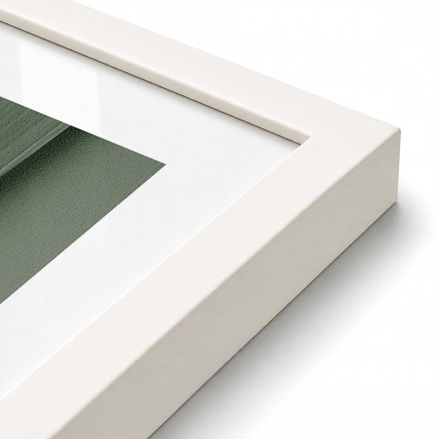 [Color:Opaque White], Picture of art in a Opaque White frame at an angle