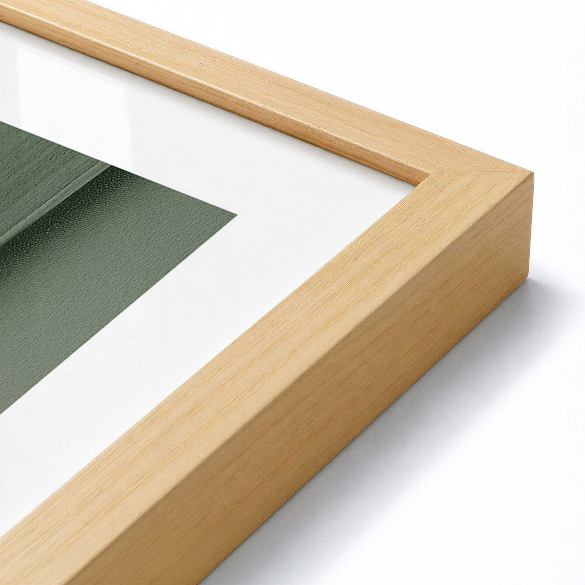 [Color:American Maple], Picture of art in a American Maple frame at an angle