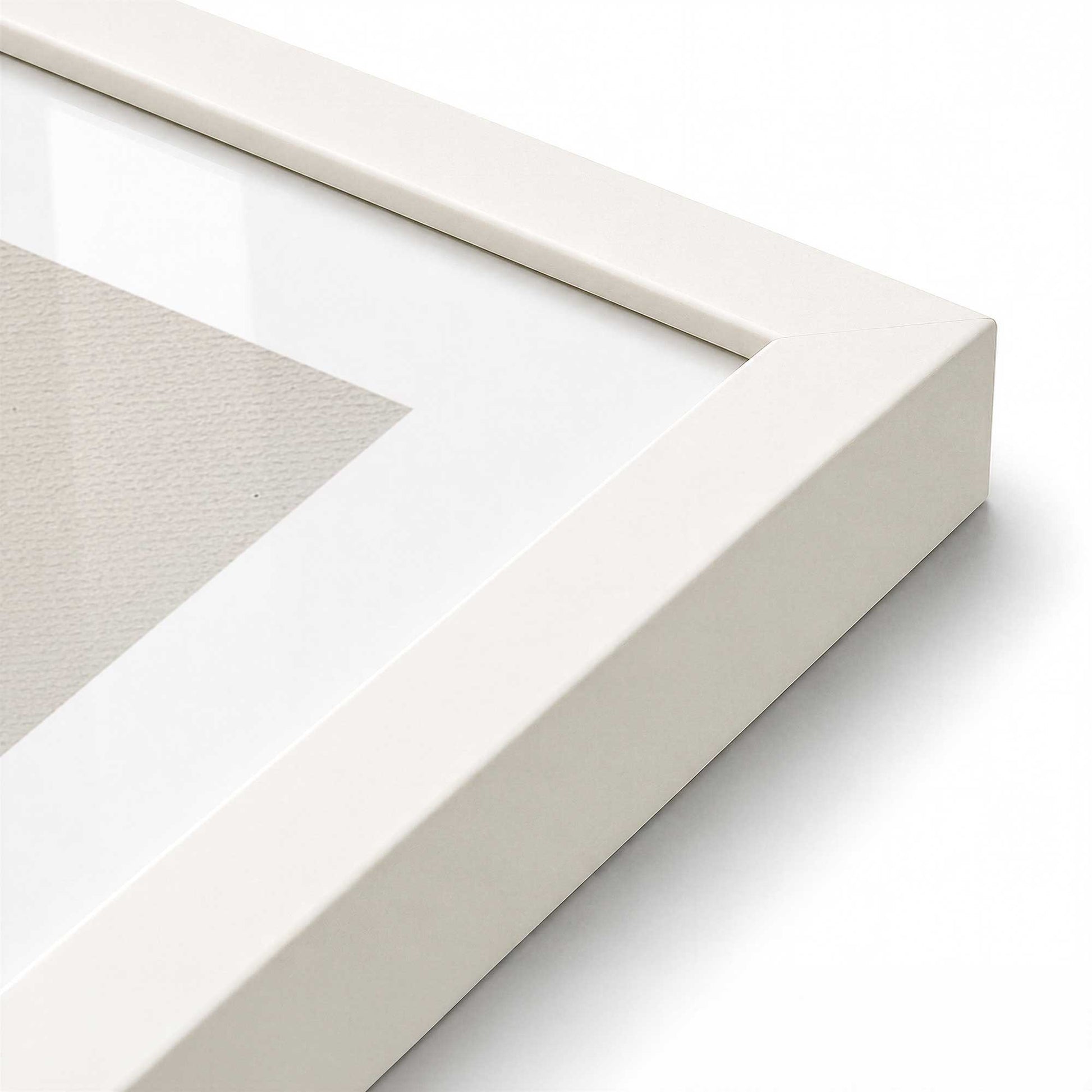 [Color:Opaque White], Picture of art in a Opaque White frame at an angle