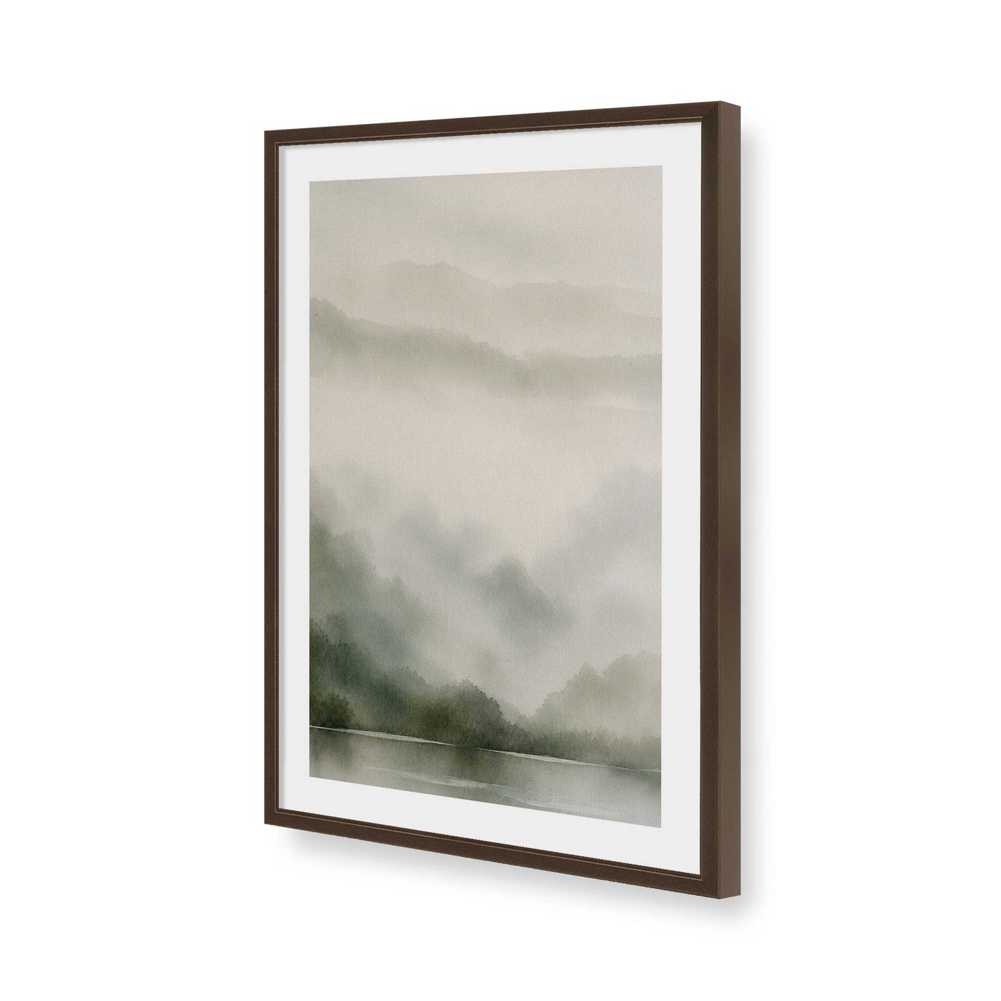 [Color:Brown], Picture of art in a Brown frame of the corner