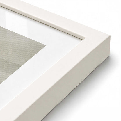 [Color:Opaque White], Picture of art in a Polished Chrome frame at an angle