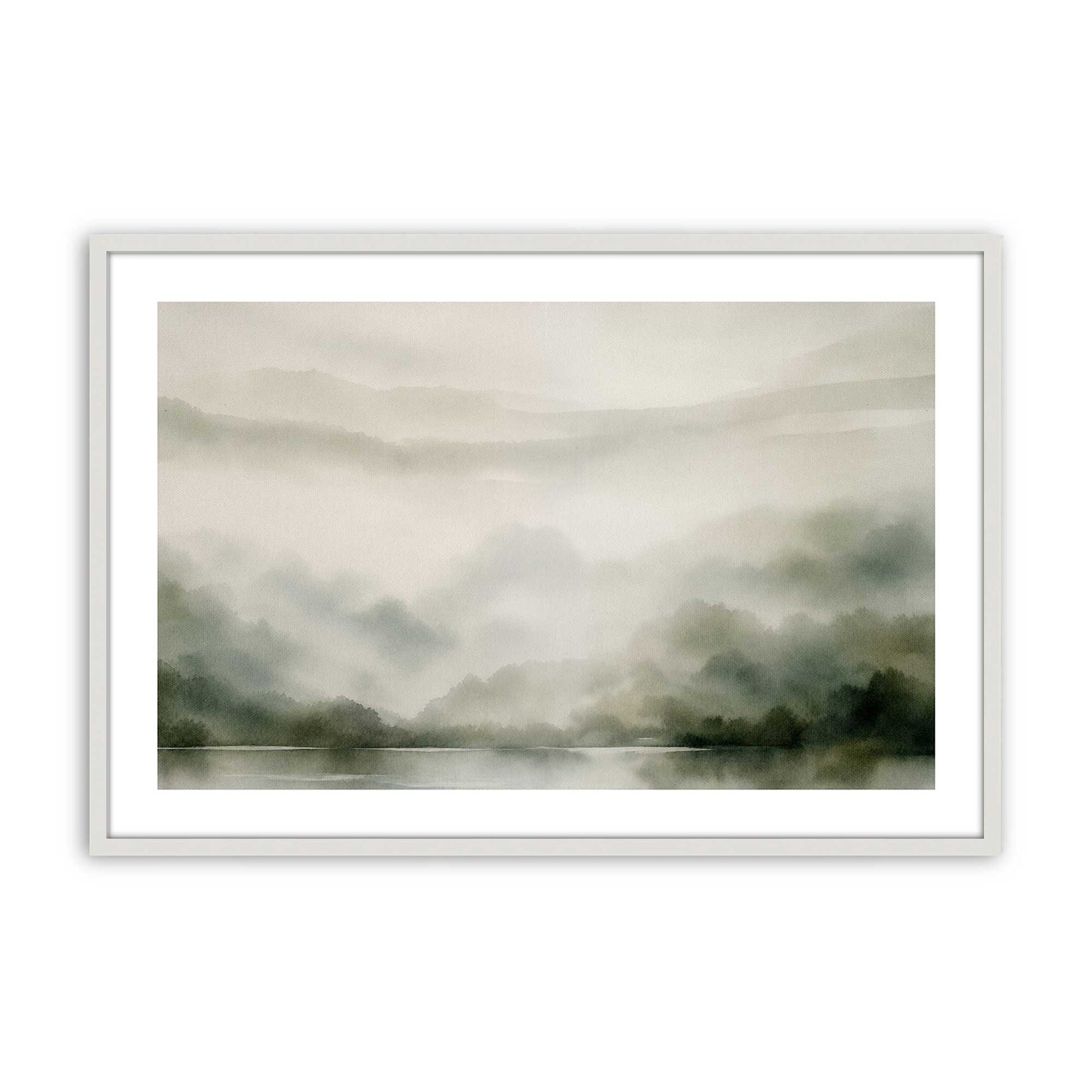 [Color:Opaque White], Picture of art in a Polished Chrome frame