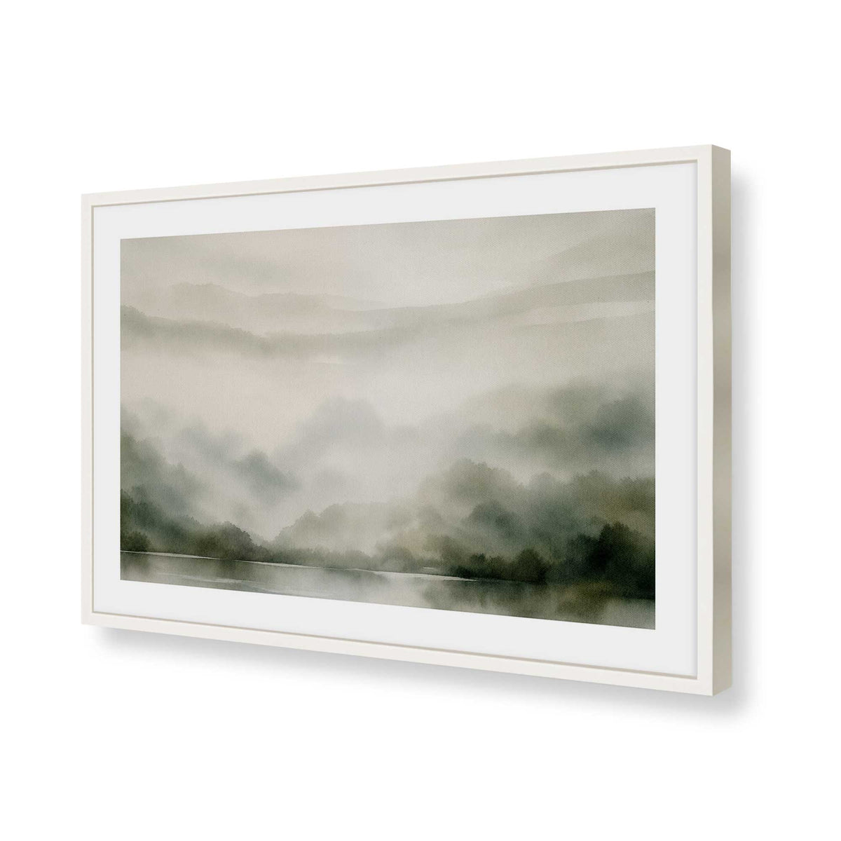 [Color:Opaque White], Picture of art in a Polished Chrome frame of the corner