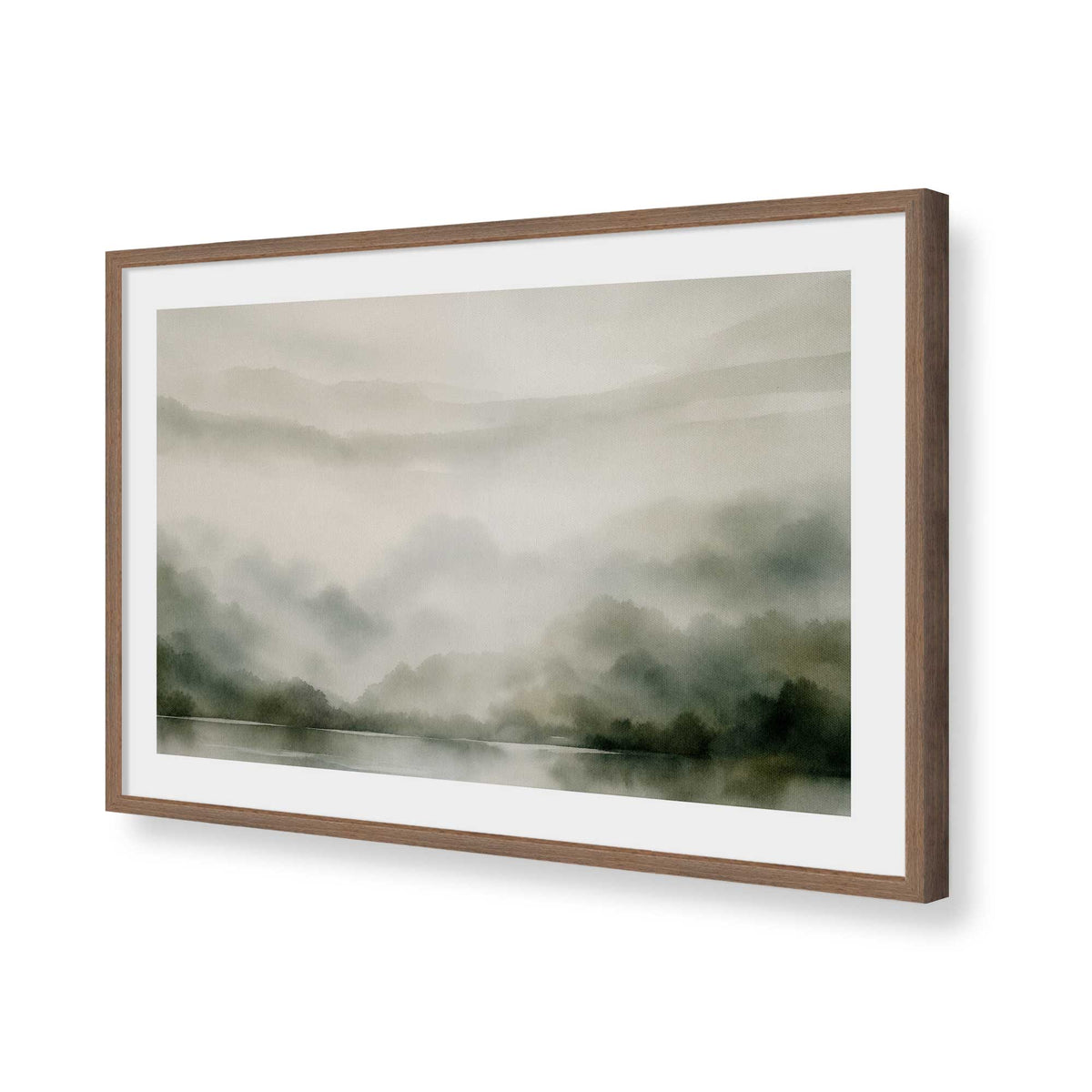 [Color:Walnut], Picture of art in a Polished Chrome frame of the corner