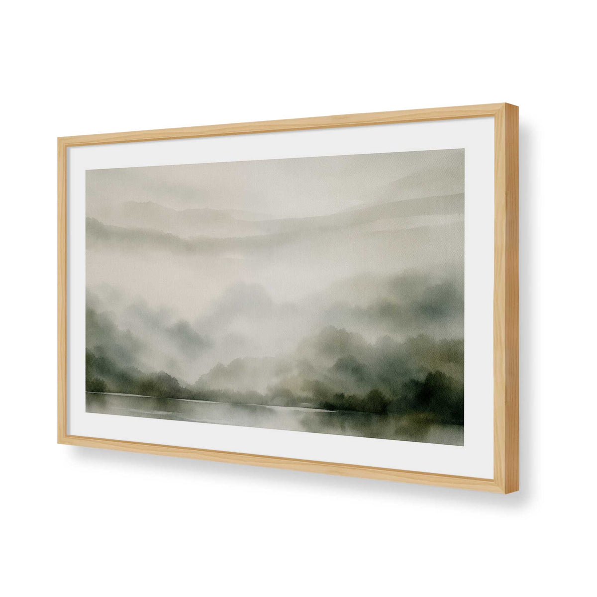 [Color:American Maple], Picture of art in a Polished Chrome frame of the corner