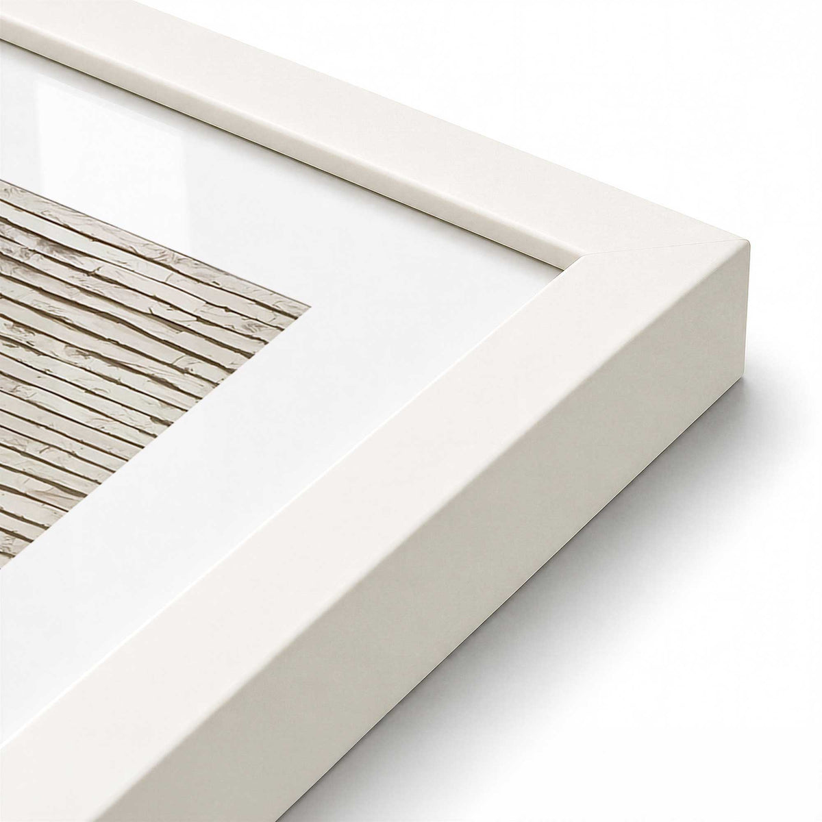 [Color:Opaque White], Picture of art in a Opaque White frame at an angle