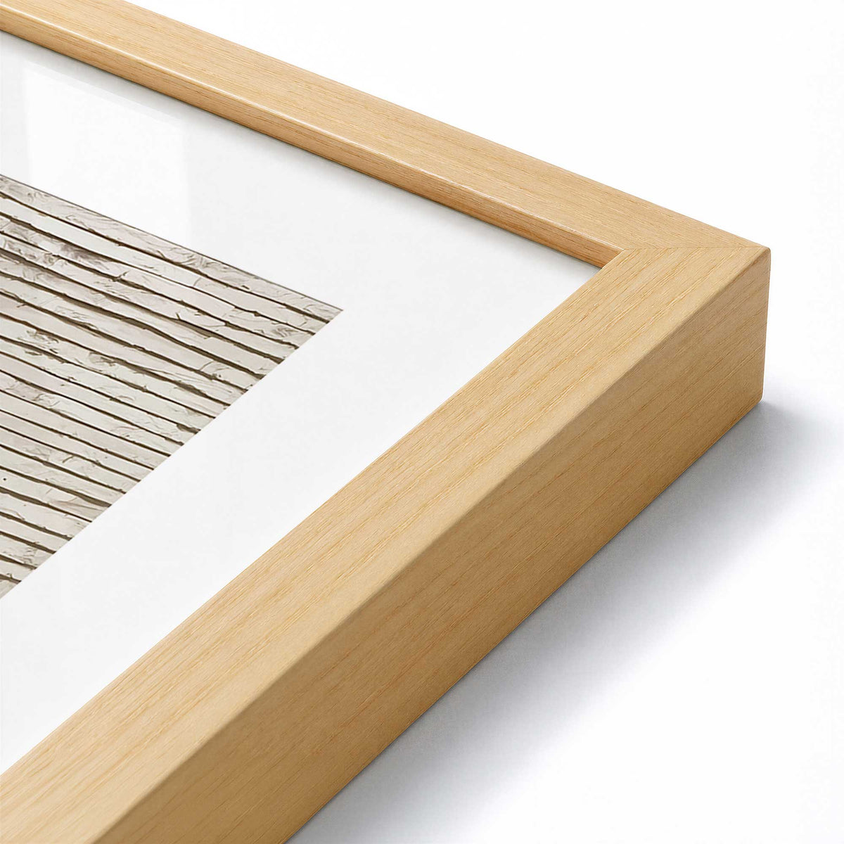 [Color:American Maple], Picture of art in a American Maple frame at an angle