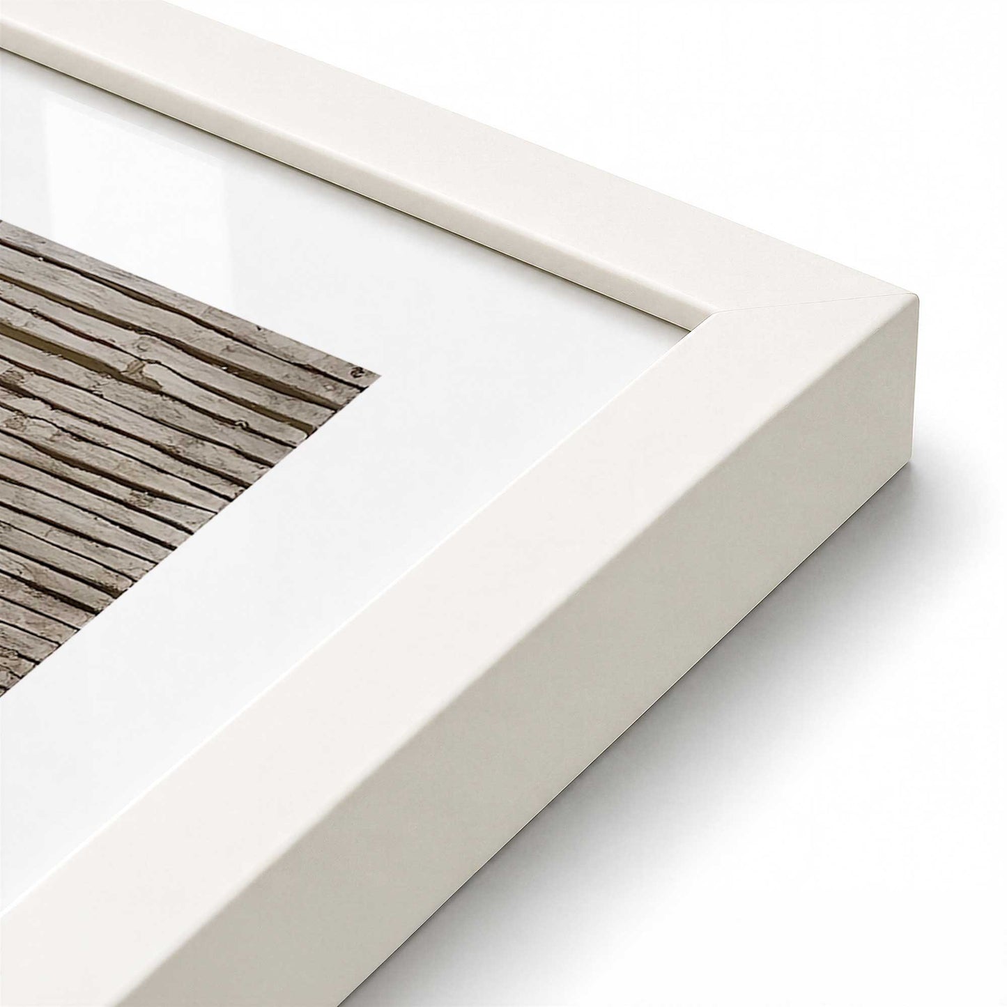 [Color:Opaque White], Picture of art in a Opaque White frame at an angle