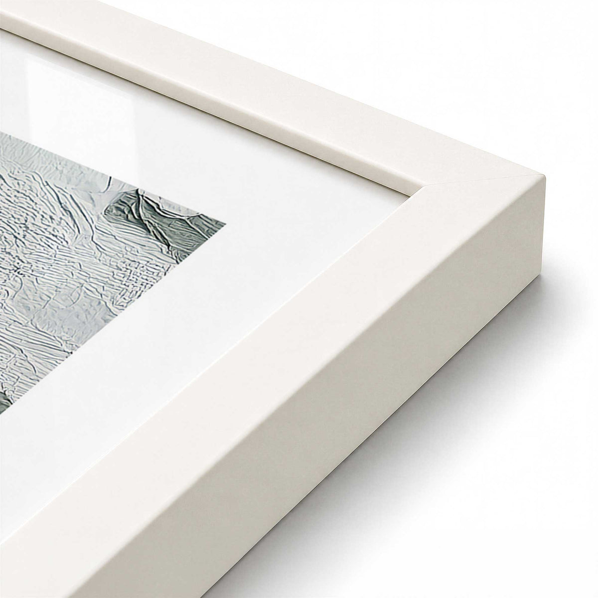 [Color:Opaque White], Picture of art in a Opaque White frame of the corner