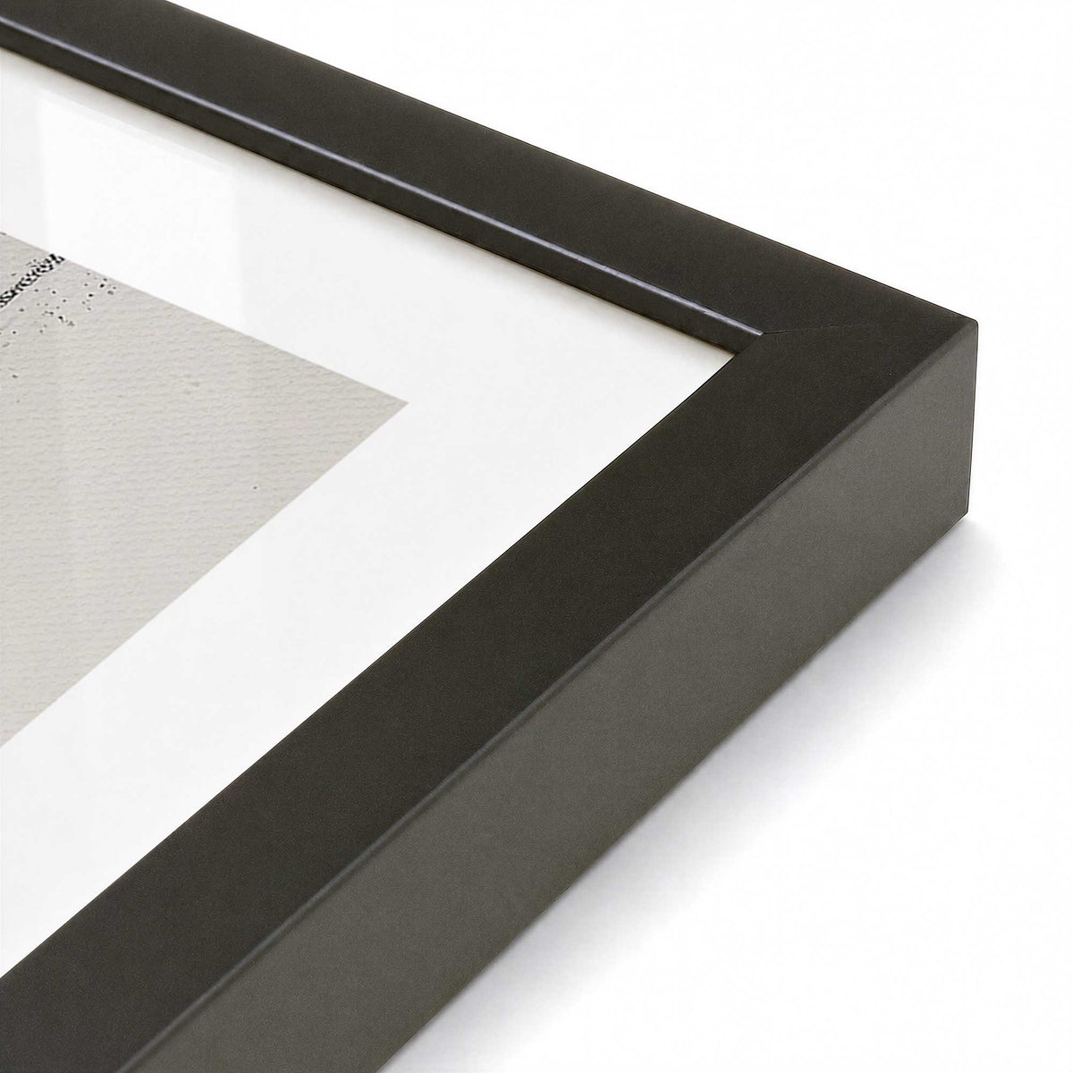 [Color:Satin Black], Picture of art in a Satin Black frame of the corner