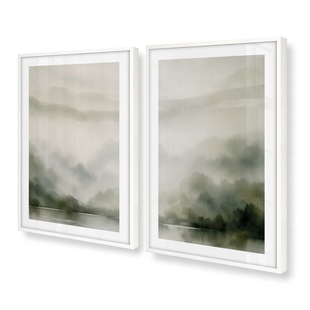 [Color:Opaque White], Picture of art in a Opaque White frame at an angle