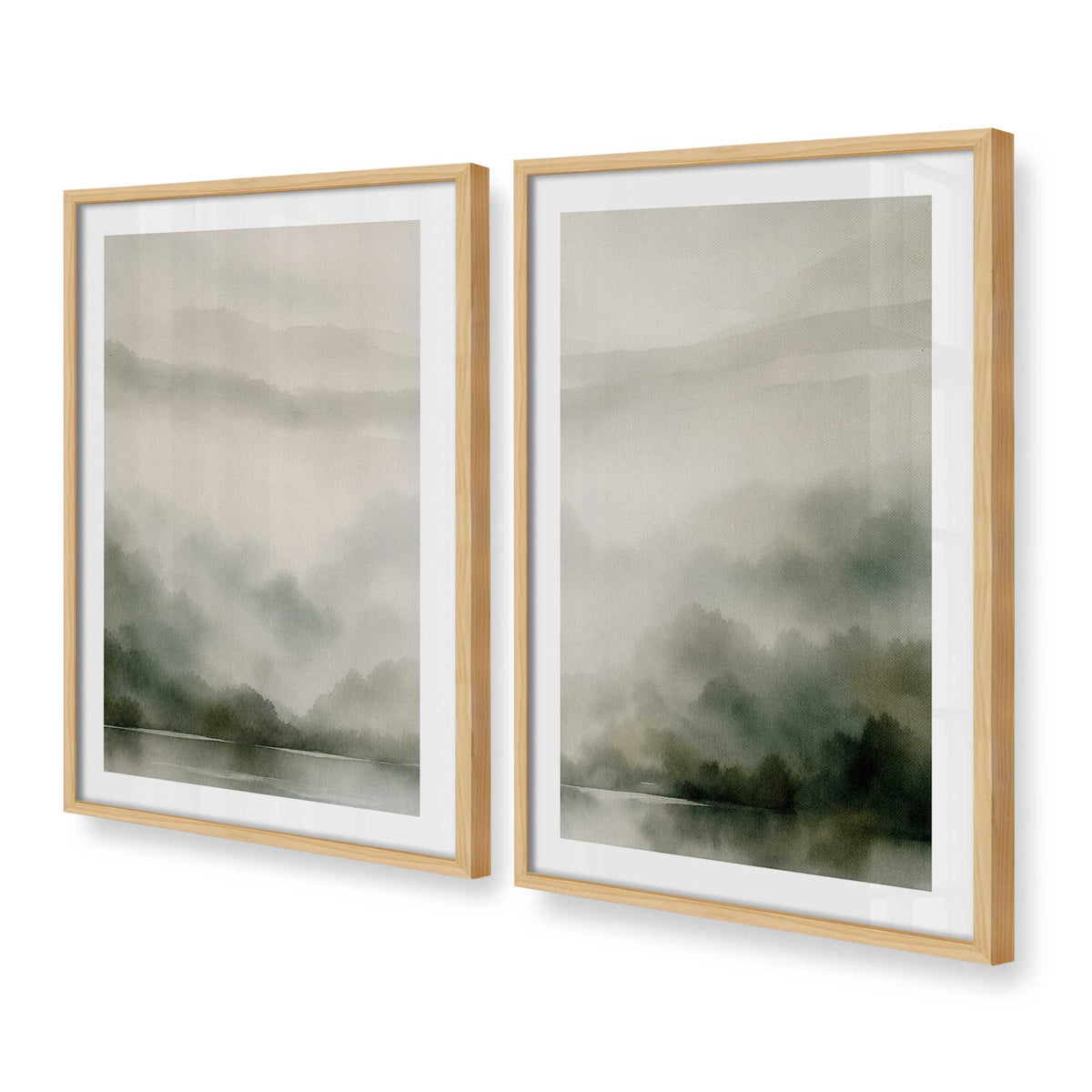 [Color:American Maple], Picture of art in a American Maple frame at an angle