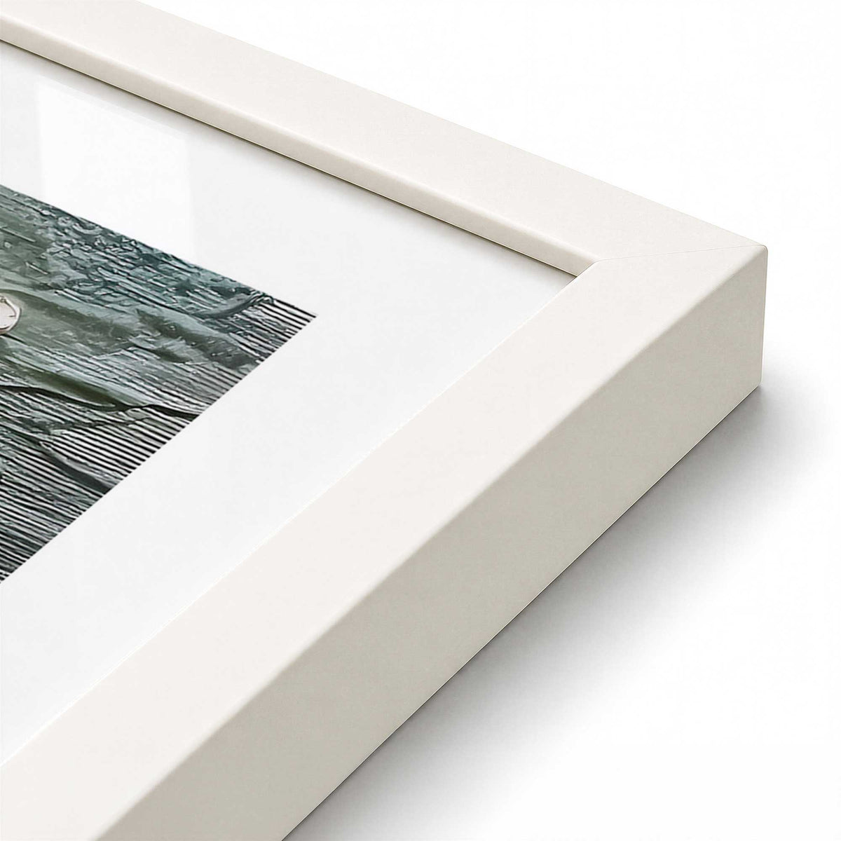 [Color:Opaque White], Picture of art in a Opaque White frame of the corner