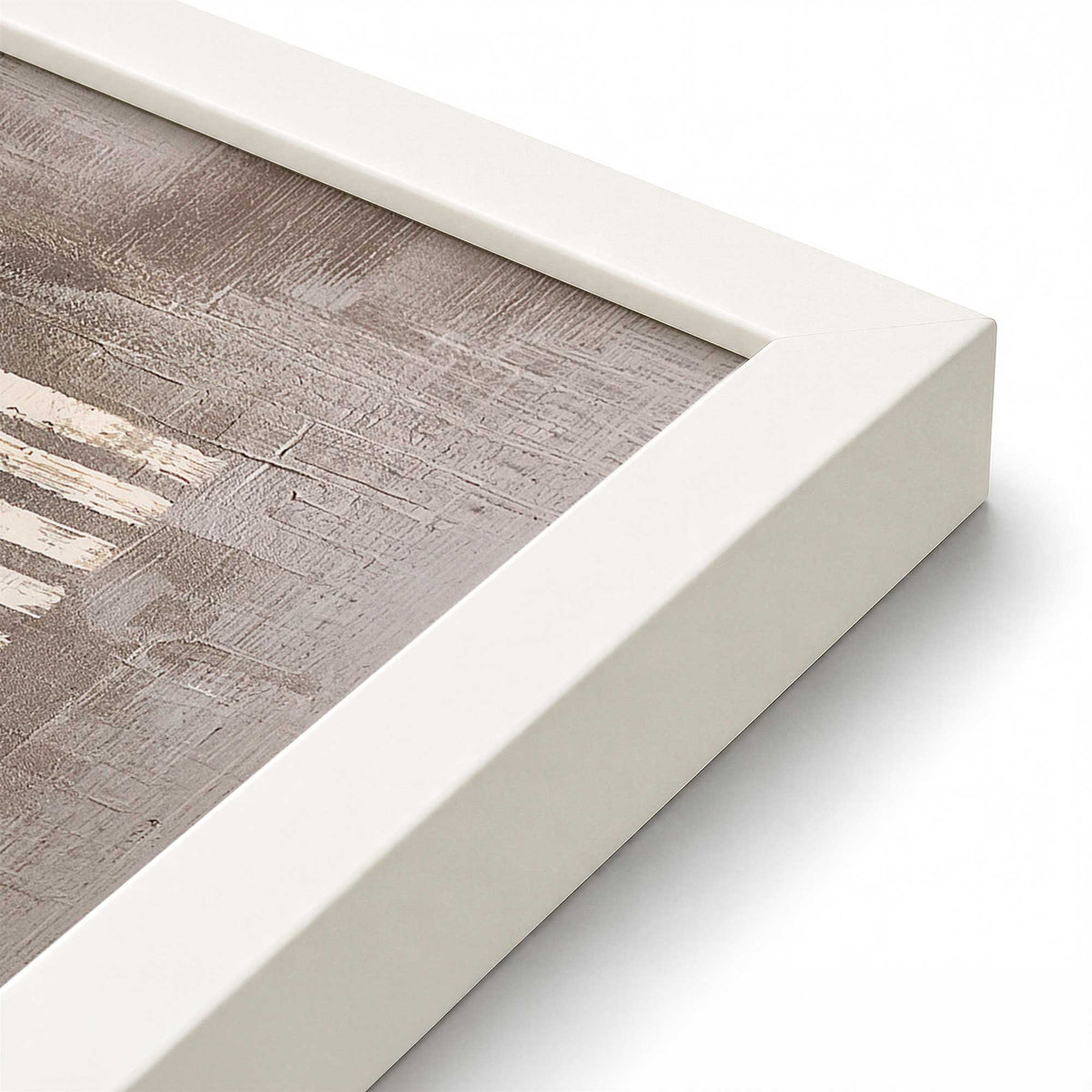 [Color:Opaque White], Picture of art in an Opaque White frame of the corner