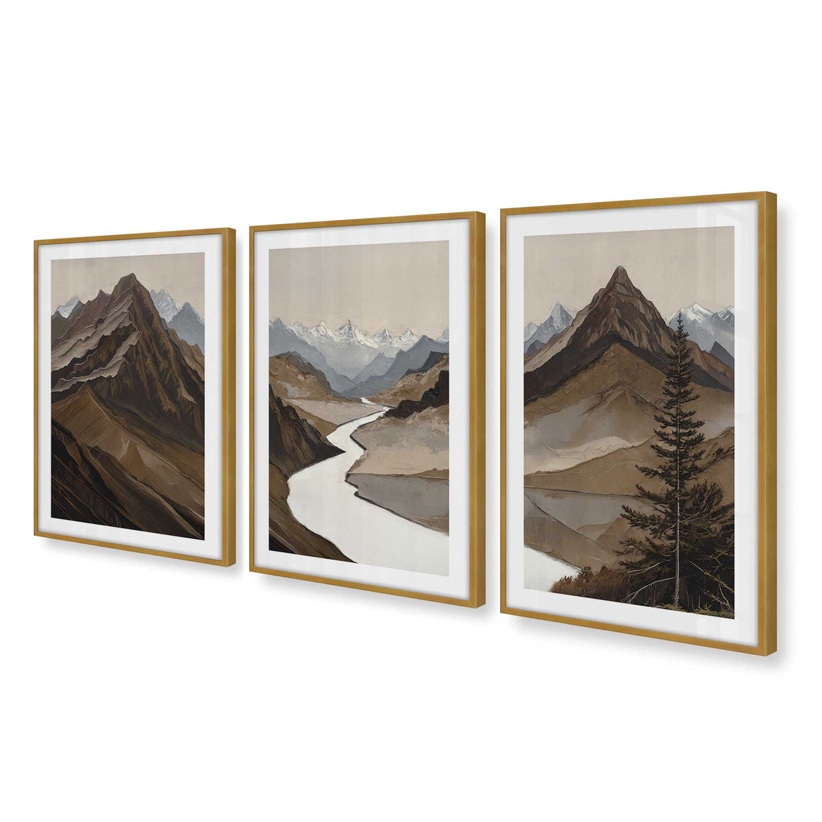 [Color:Polished Gold], Picture of art in a Polished Gold frame at an angle