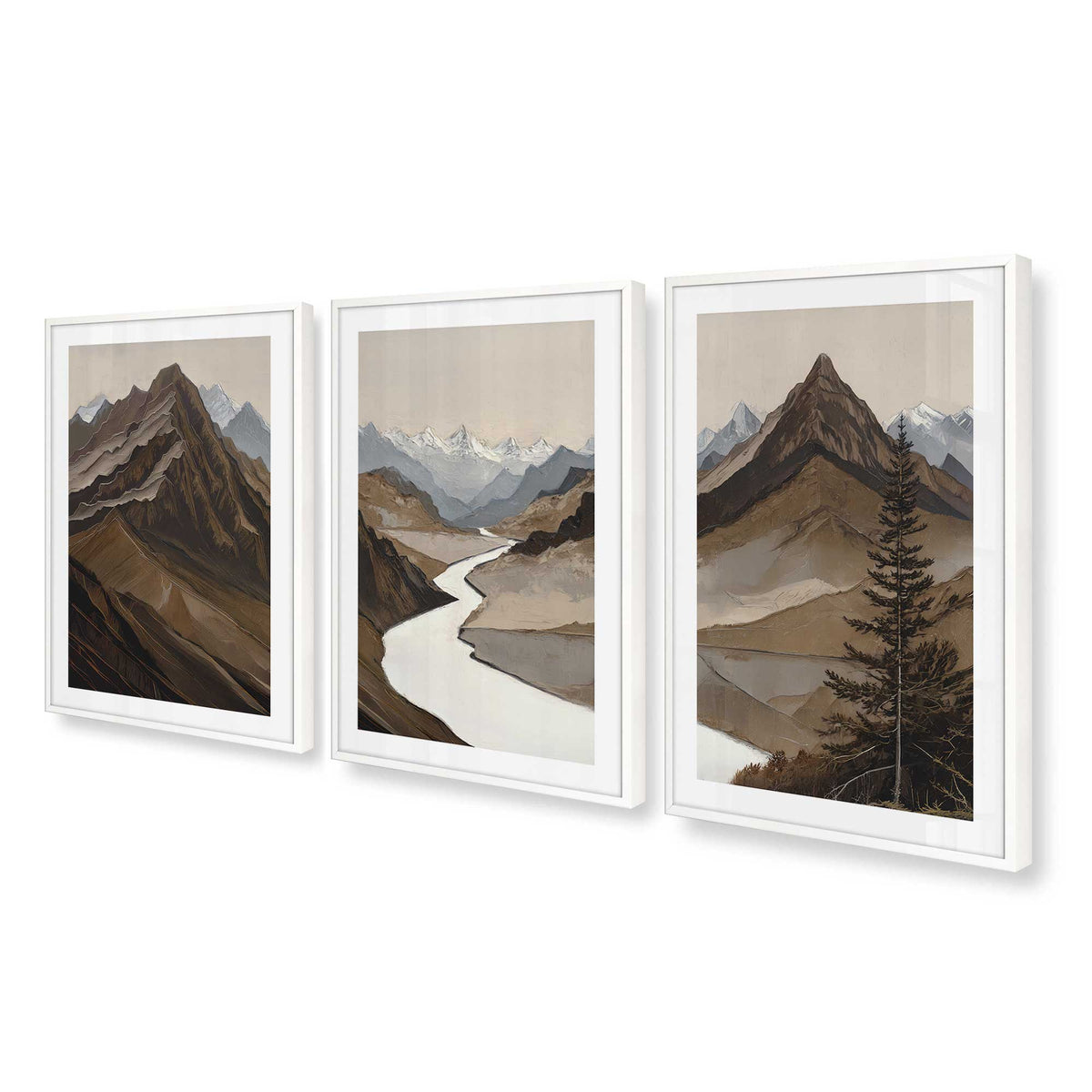 [Color:Opaque White], Picture of art in an Opaque White frame at an angle
